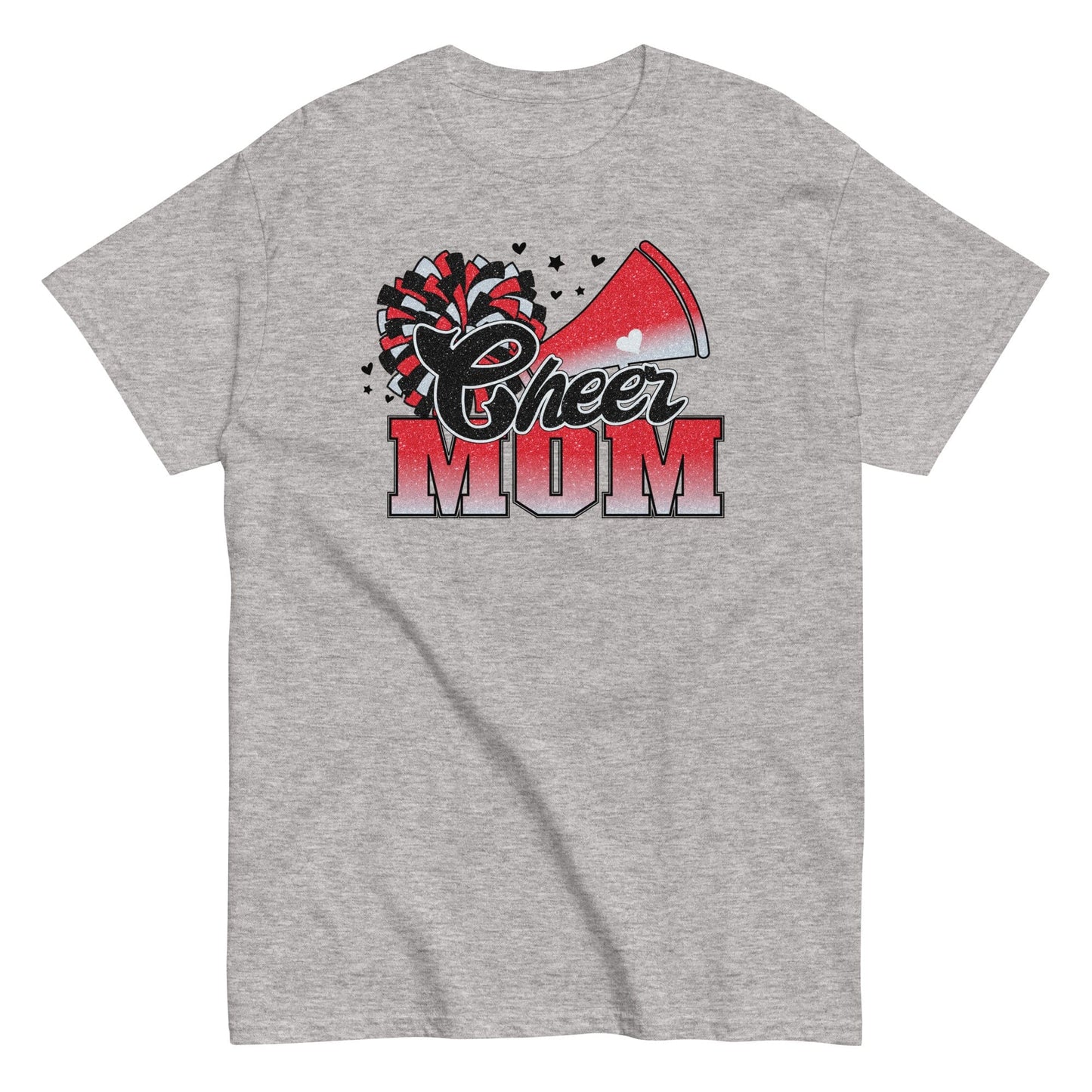 Cheer Mom Shirt (Red and White) Sport Grey / S Spirit Gear Collective T-Shirt