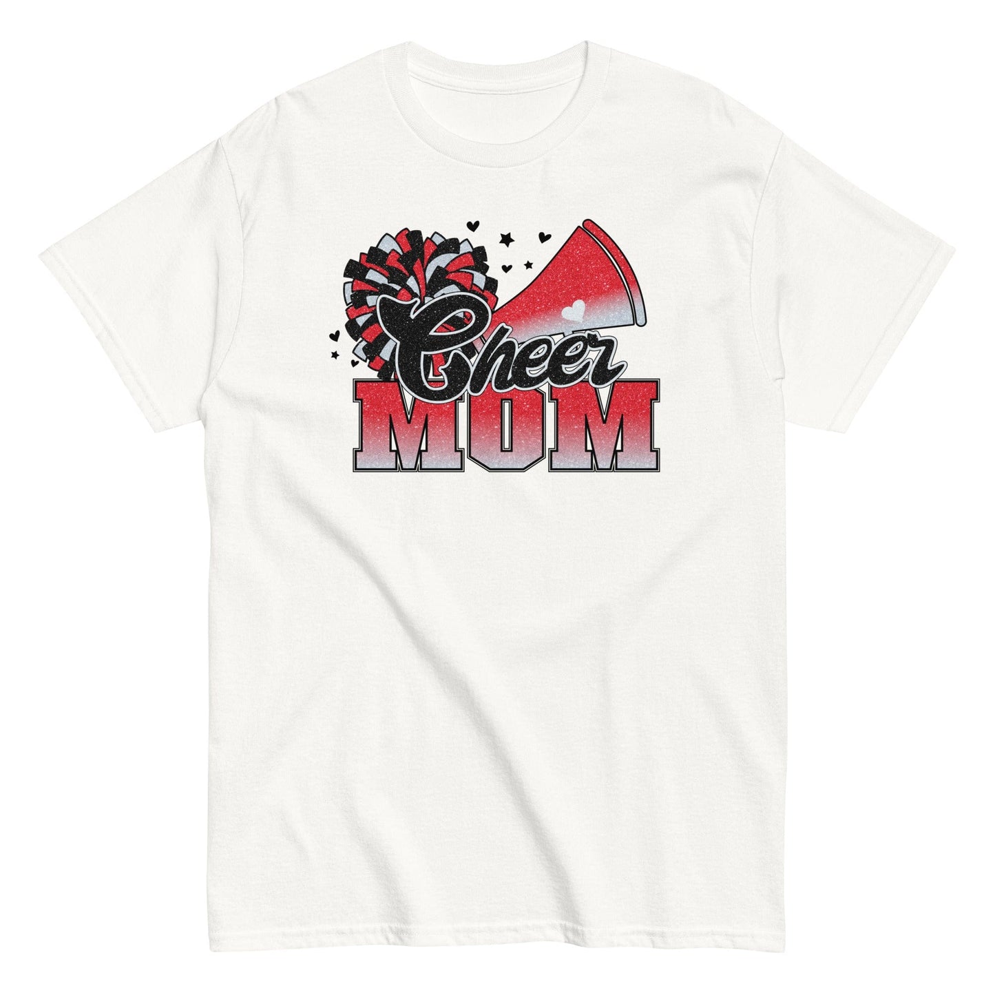 Cheer Mom Shirt (Red and White) White / S Spirit Gear Collective T-Shirt