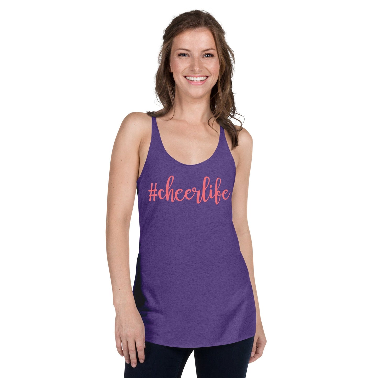 #Cheerlife Racerback Tank – Cheerleading Hashtag Graphic Top Spirit Gear Collective tank top