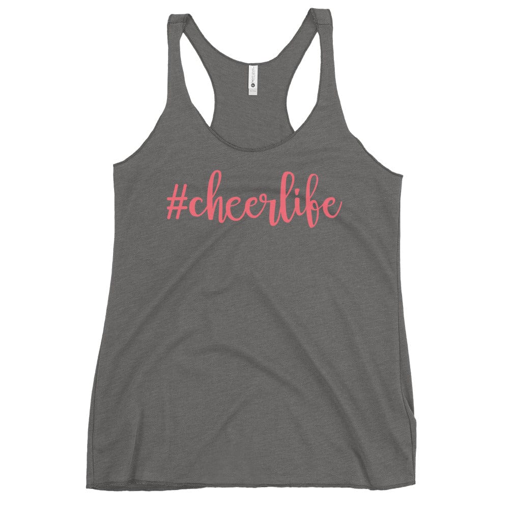 #Cheerlife Racerback Tank – Cheerleading Hashtag Graphic Top Premium Heather / XS Spirit Gear Collective tank top