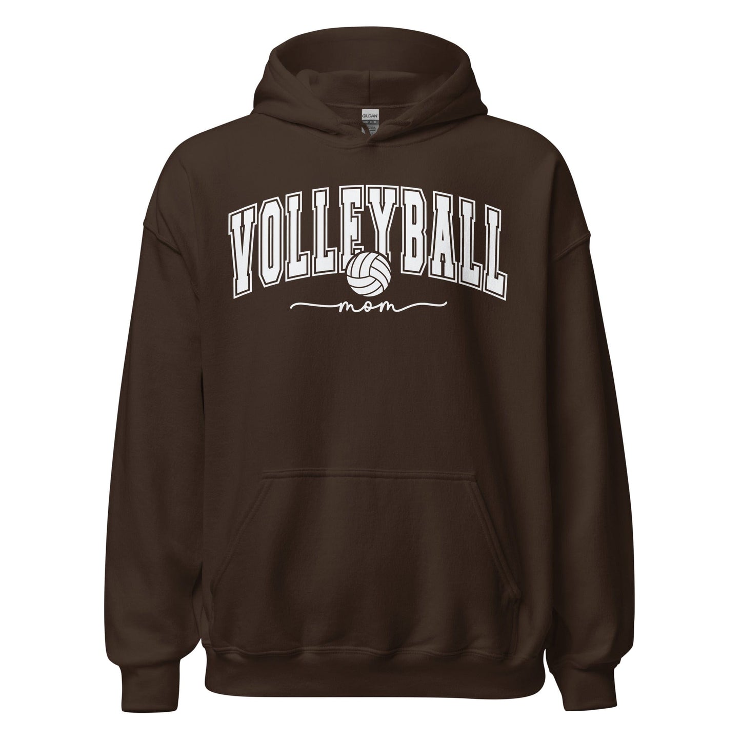 Classic Collegiate Volleyball Mom Hoodie Dark Chocolate / S Spirit Gear Collective Hoodie