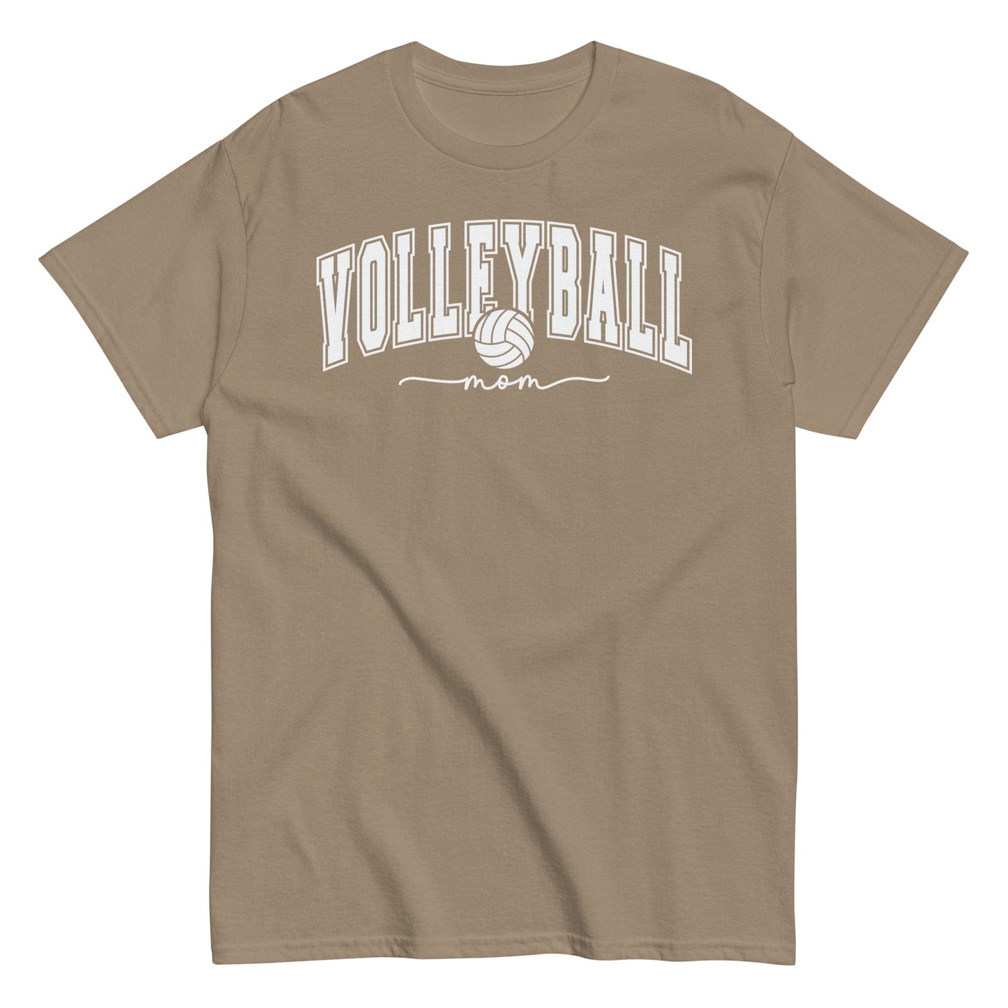 Classic Collegiate Volleyball Mom T-Shirt Brown Savana / S Spirit Gear Collective T-Shirt