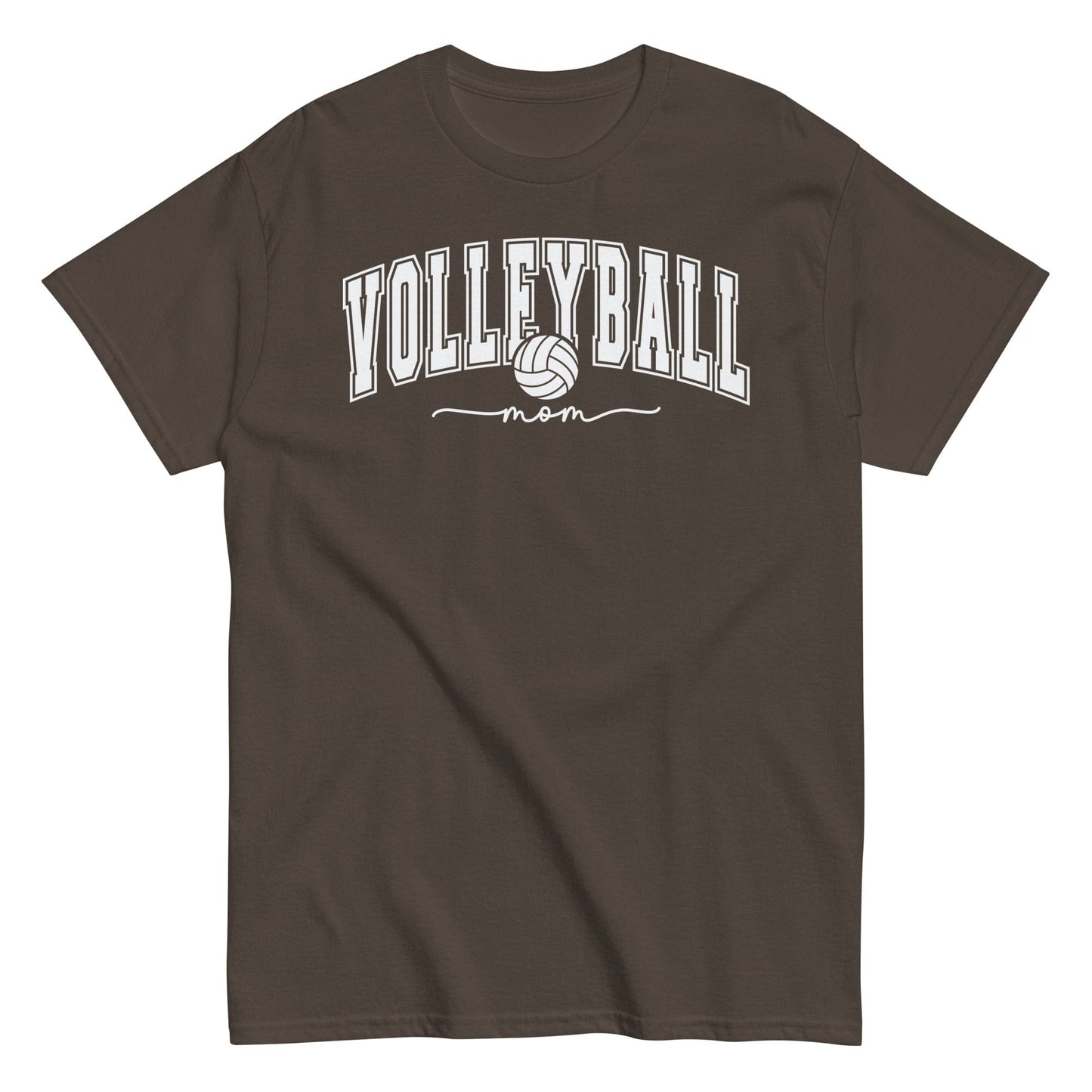 Classic Collegiate Volleyball Mom T-Shirt Dark Chocolate / S Spirit Gear Collective T-Shirt