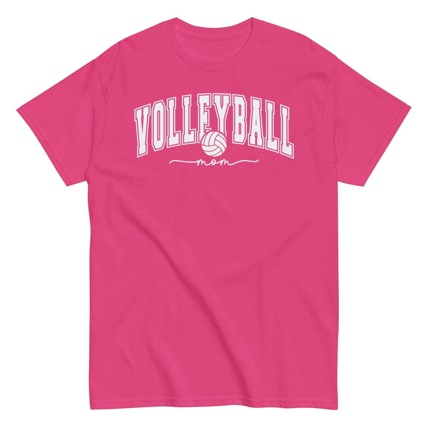 Classic Collegiate Volleyball Mom T-Shirt Heliconia / S Spirit Gear Collective T-Shirt