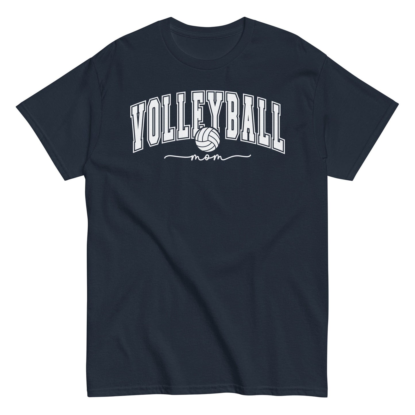 Classic Collegiate Volleyball Mom T-Shirt Navy / S Spirit Gear Collective T-Shirt