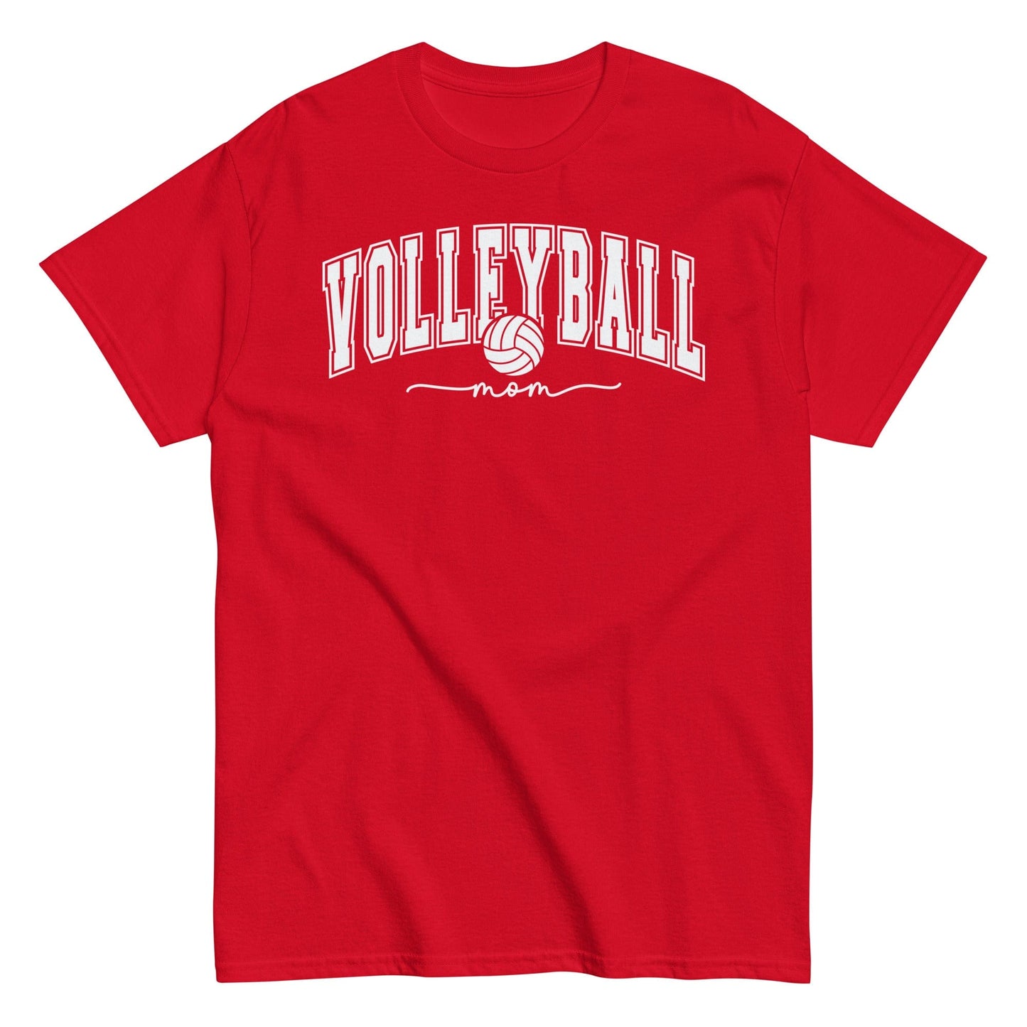 Classic Collegiate Volleyball Mom T-Shirt Red / S Spirit Gear Collective T-Shirt