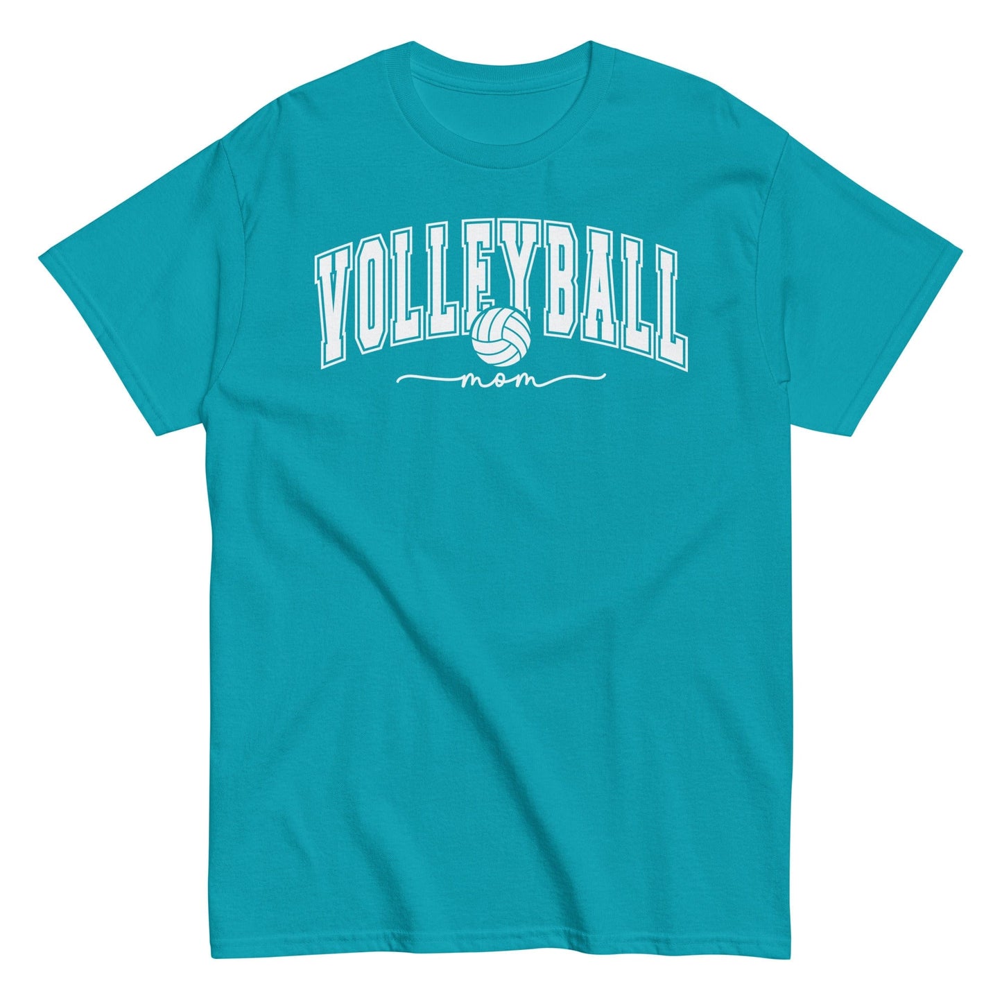 Classic Collegiate Volleyball Mom T-Shirt Tropical Blue / S Spirit Gear Collective T-Shirt