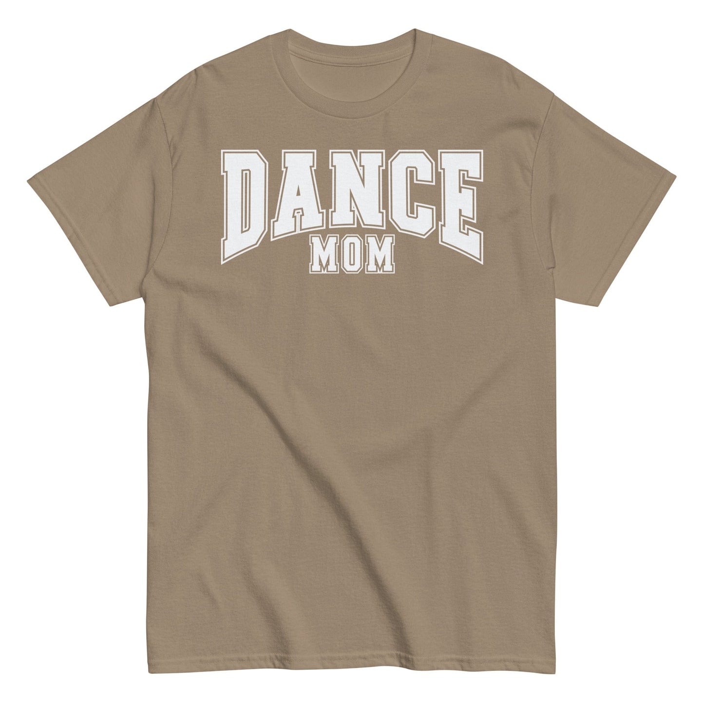 Classic Dance Mom Shirt | Bold Block Letter Dance Tee | Support Your Dancer in Style Brown Savana / S Spirit Gear Collective T-Shirt