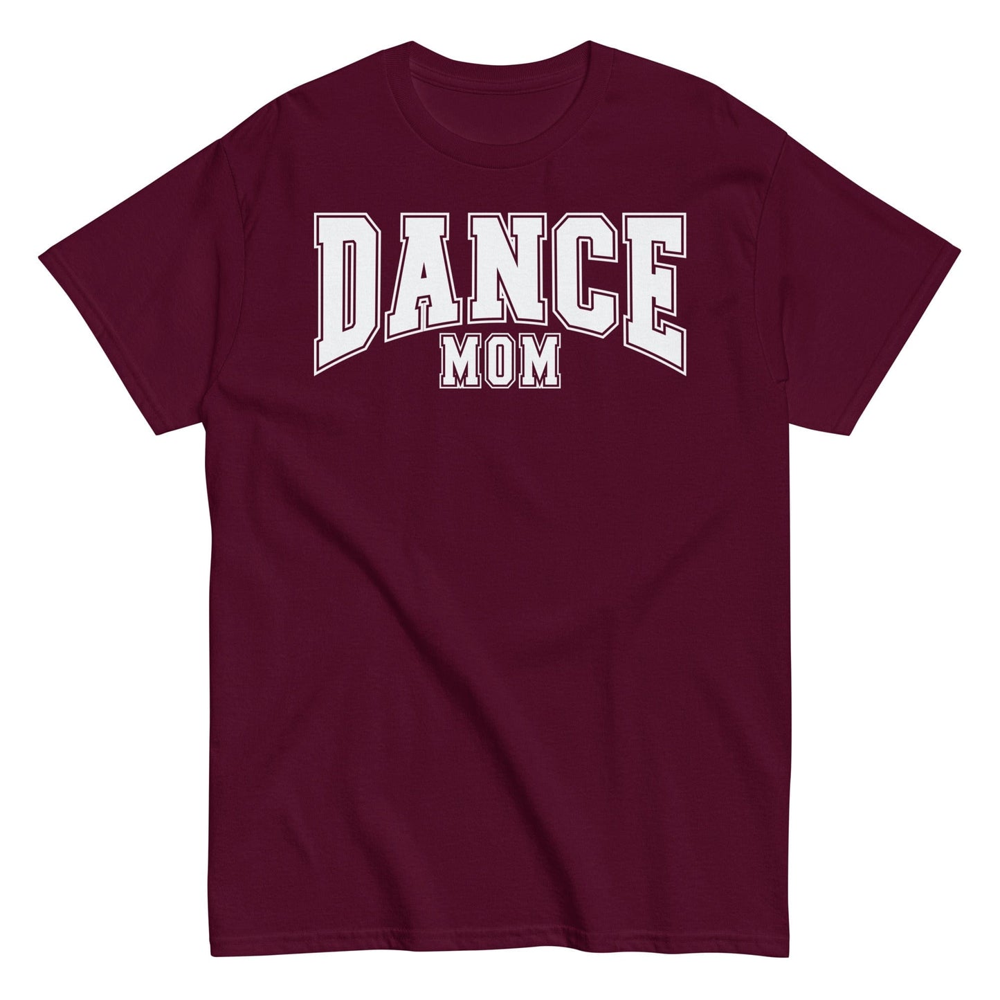 Classic Dance Mom Shirt | Bold Block Letter Dance Tee | Support Your Dancer in Style Maroon / S Spirit Gear Collective T-Shirt