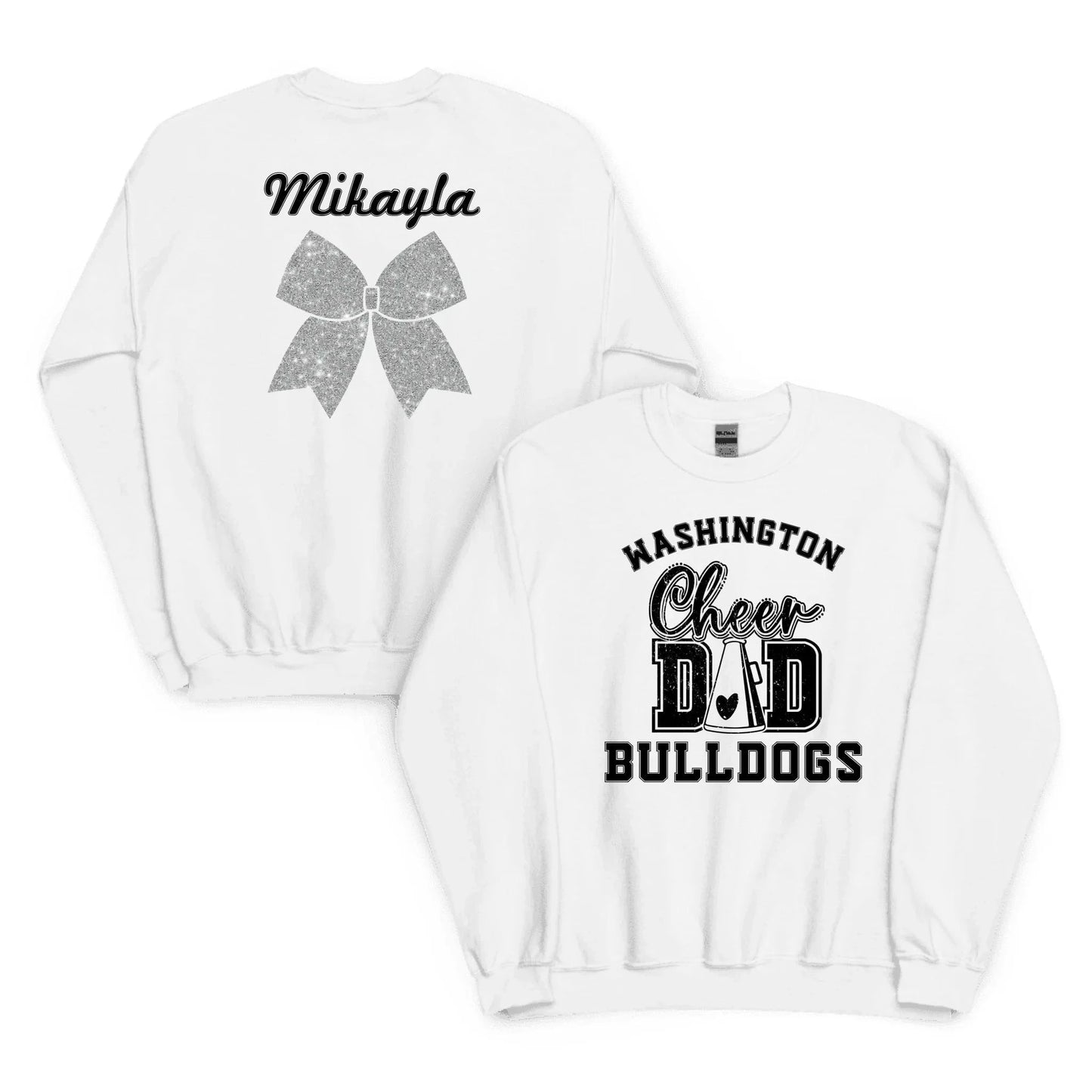 Custom Cheer Dad Sweatshirt Custom Cheer Dad Sweatshirt / White / S Spirt Gear Collective Custom Cheer Dad Sweatshirt