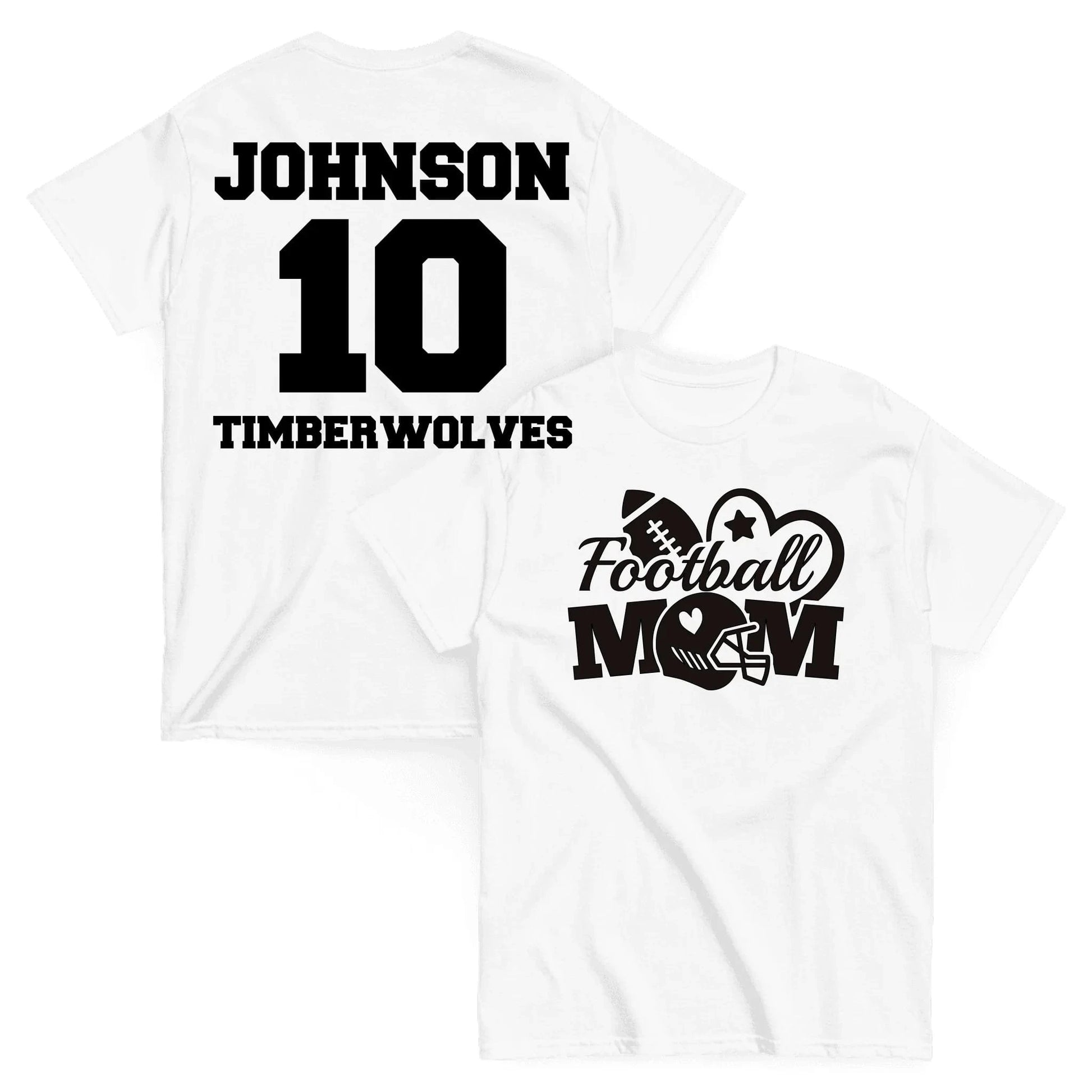 Custom Football Mom Shirt Custom Football Mom Shirt / White / S Spirit Gear Collective Custom Football Mom Shirt