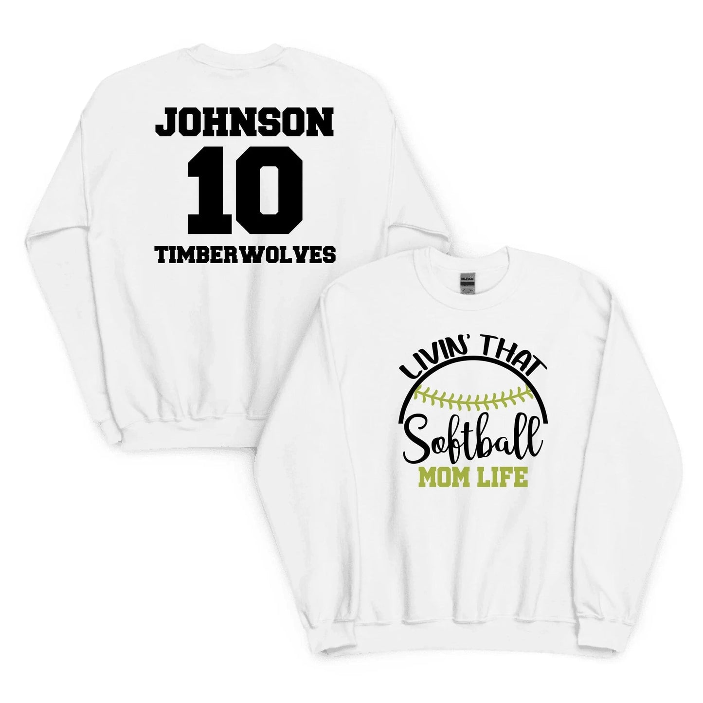 Custom Softball Mom Sweatshirt Custom Softball Mom Sweatshirt / White / 2XL Spirt Gear Collective Custom Softball Mom Sweatshirt