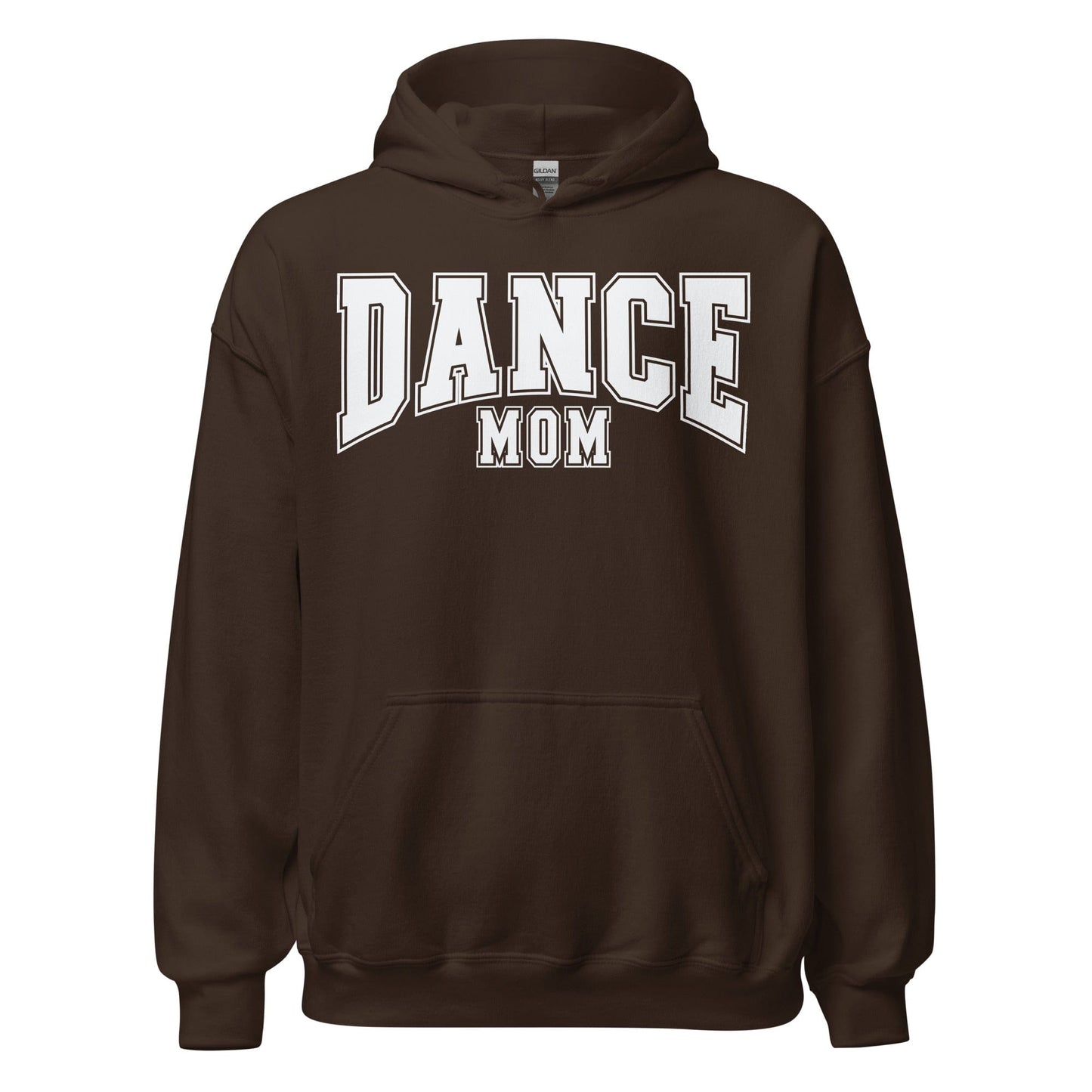 Dance Mom Hoodie | Bold Block Letter Pullover | Cozy Dance Parent Sweatshirt Dark Chocolate / S Spirit Gear Collective Hoodie
