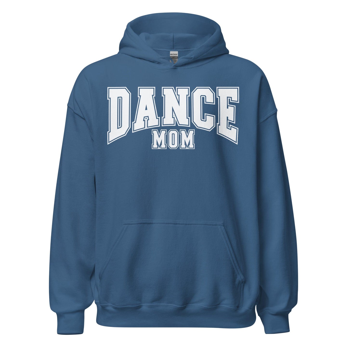 Dance Mom Hoodie | Bold Block Letter Pullover | Cozy Dance Parent Sweatshirt Indigo Blue / S Spirit Gear Collective Hoodie