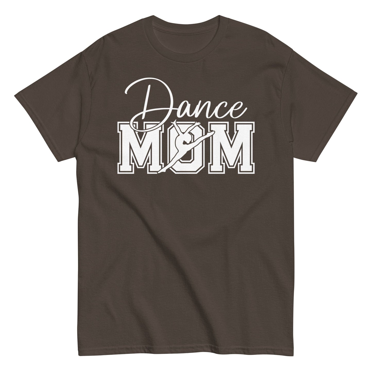Dance Mom Varsity Style T-Shirt | Bold Lettering with Silhouette Graphic Dark Chocolate / S Spirit Gear Collective T-Shirt