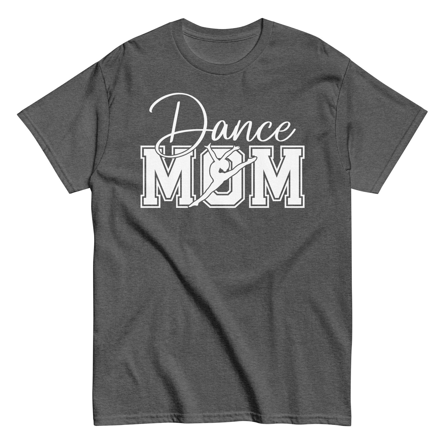 Dance Mom Varsity Style T-Shirt | Bold Lettering with Silhouette Graphic Dark Heather / S Spirit Gear Collective T-Shirt