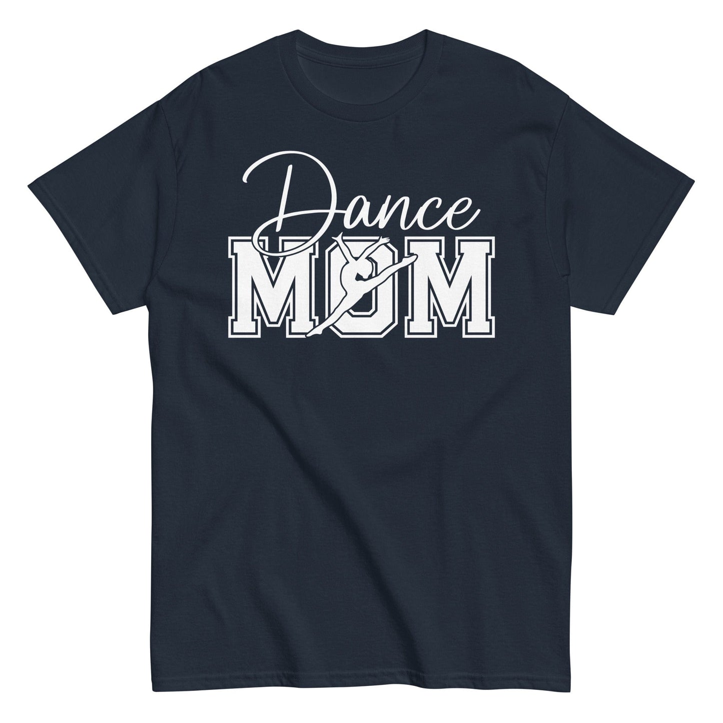 Dance Mom Varsity Style T-Shirt | Bold Lettering with Silhouette Graphic Navy / S Spirit Gear Collective T-Shirt