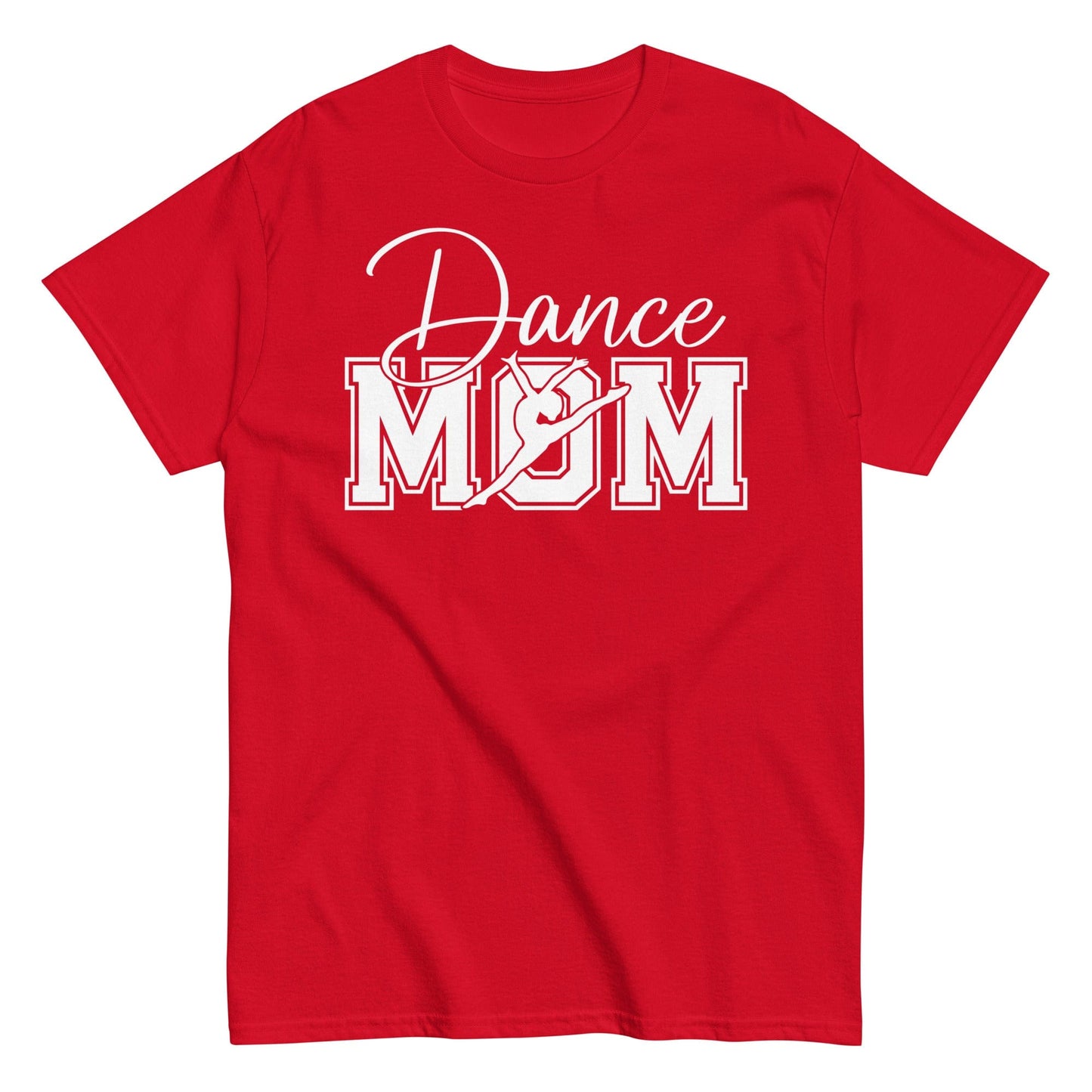 Dance Mom Varsity Style T-Shirt | Bold Lettering with Silhouette Graphic Red / S Spirit Gear Collective T-Shirt