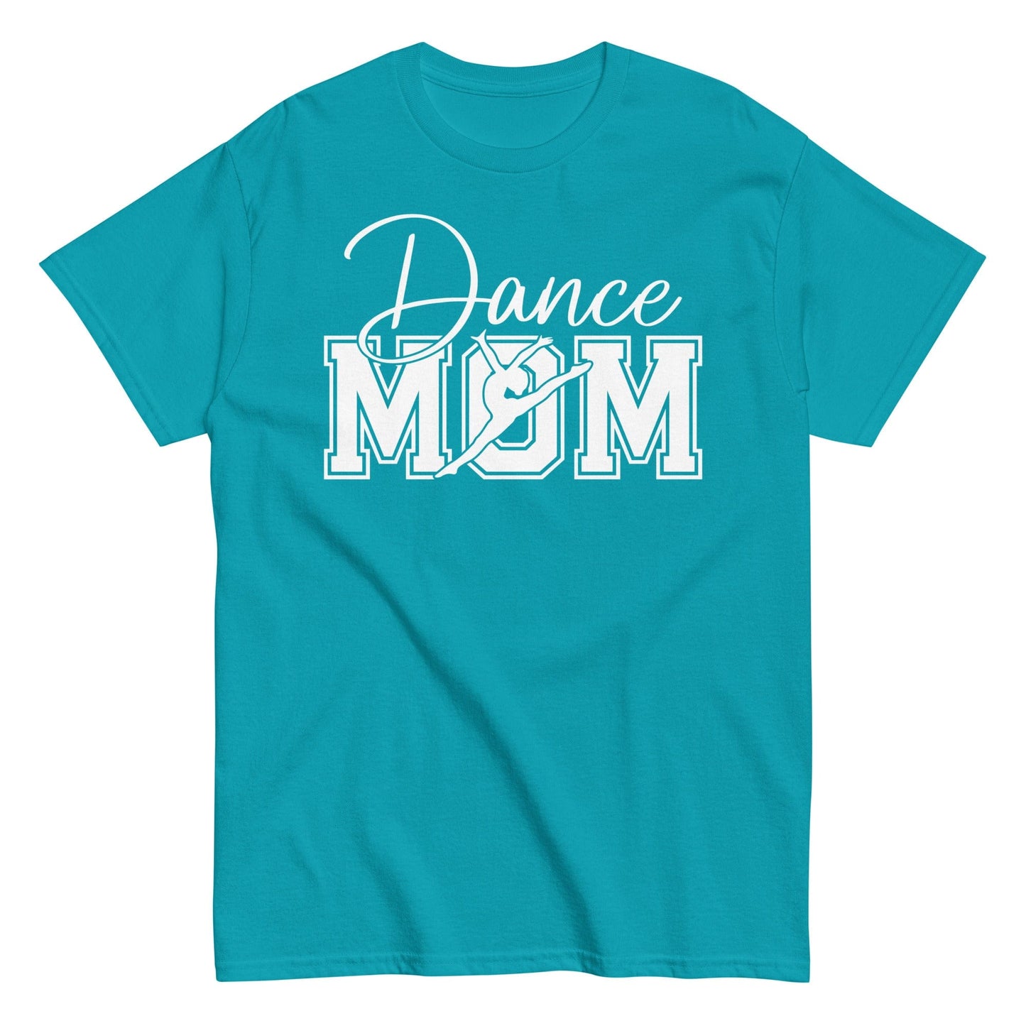 Dance Mom Varsity Style T-Shirt | Bold Lettering with Silhouette Graphic Tropical Blue / S Spirit Gear Collective T-Shirt