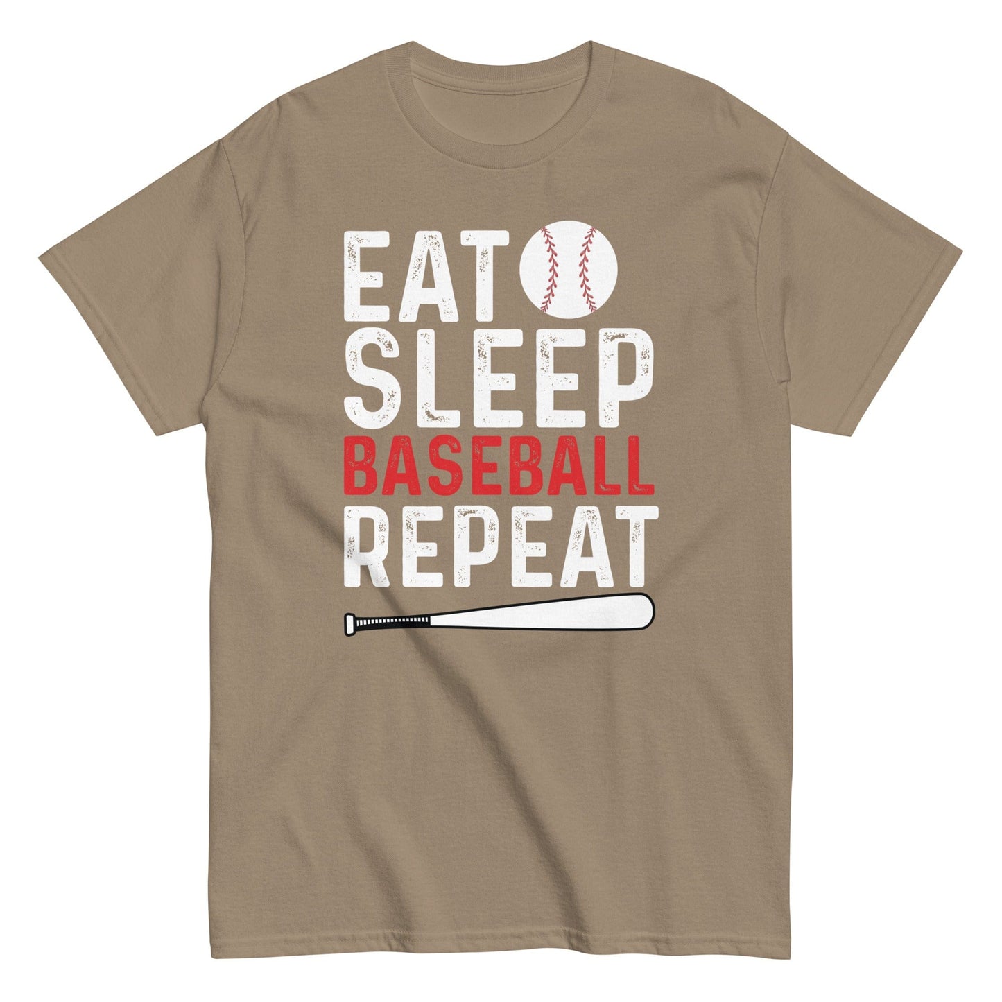 Eat Sleep Baseball Repeat Shirt Brown Savana / S Spirit Gear Collective T-Shirt