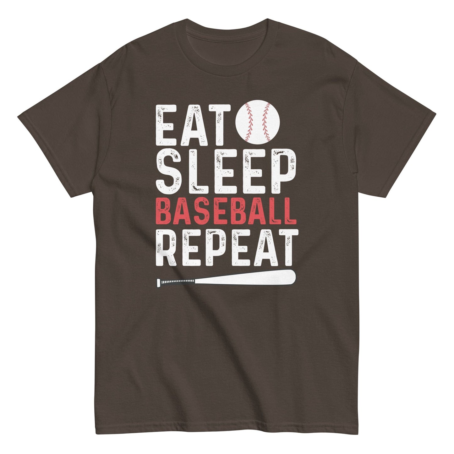 Eat Sleep Baseball Repeat Shirt Dark Chocolate / S Spirit Gear Collective T-Shirt