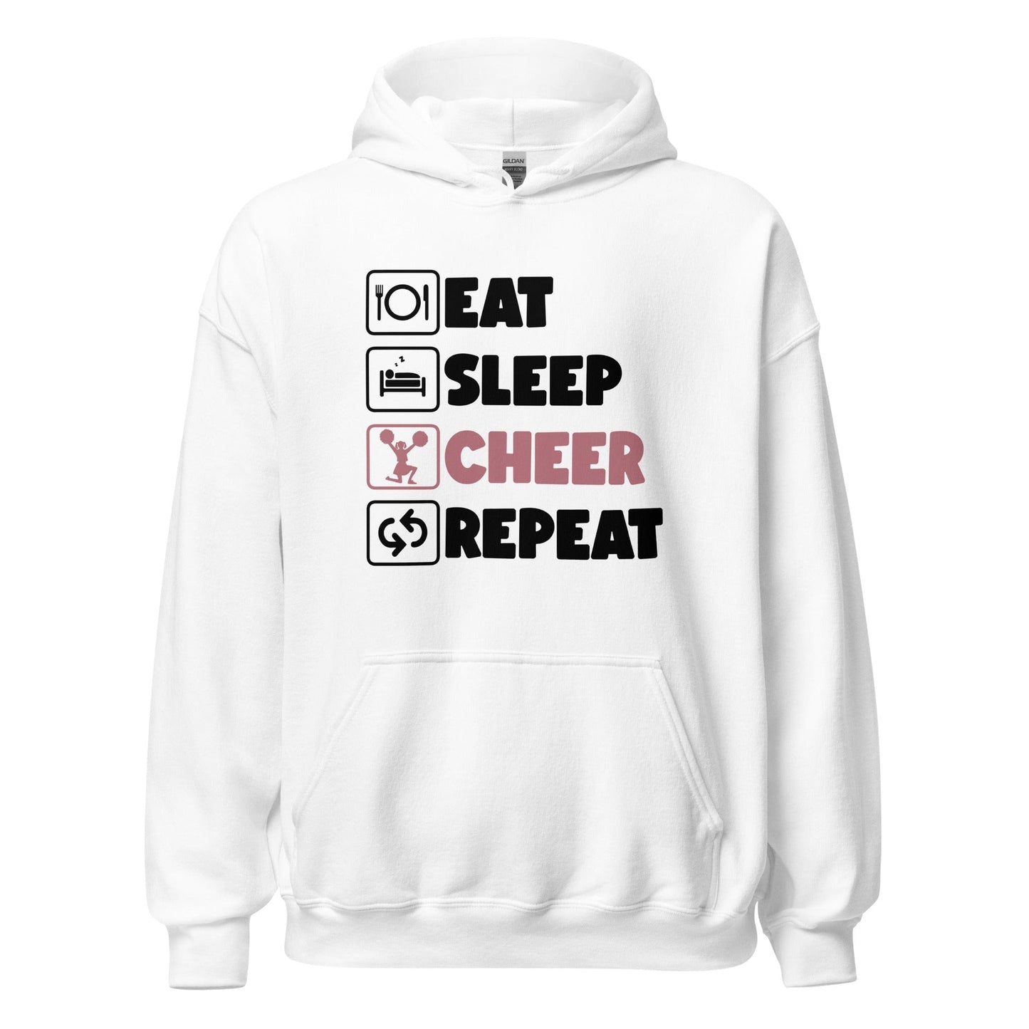 Eat Sleep Cheer Repeat Hoodie White / S Spirit Gear Collective Hoodie