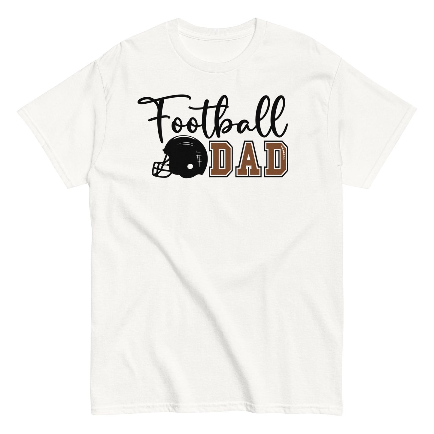 Football Dad Shirt – Script Design with Helmet Graphic T-Shirt White / S Spirit Gear Collective T-Shirt