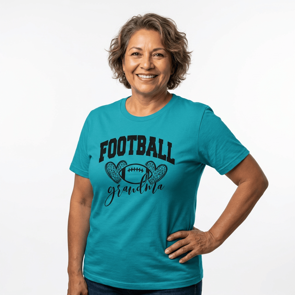 Football Grandma Shirt – Cute Football Lover Grandma Graphic Tee Spirit Gear Collective T-Shirt