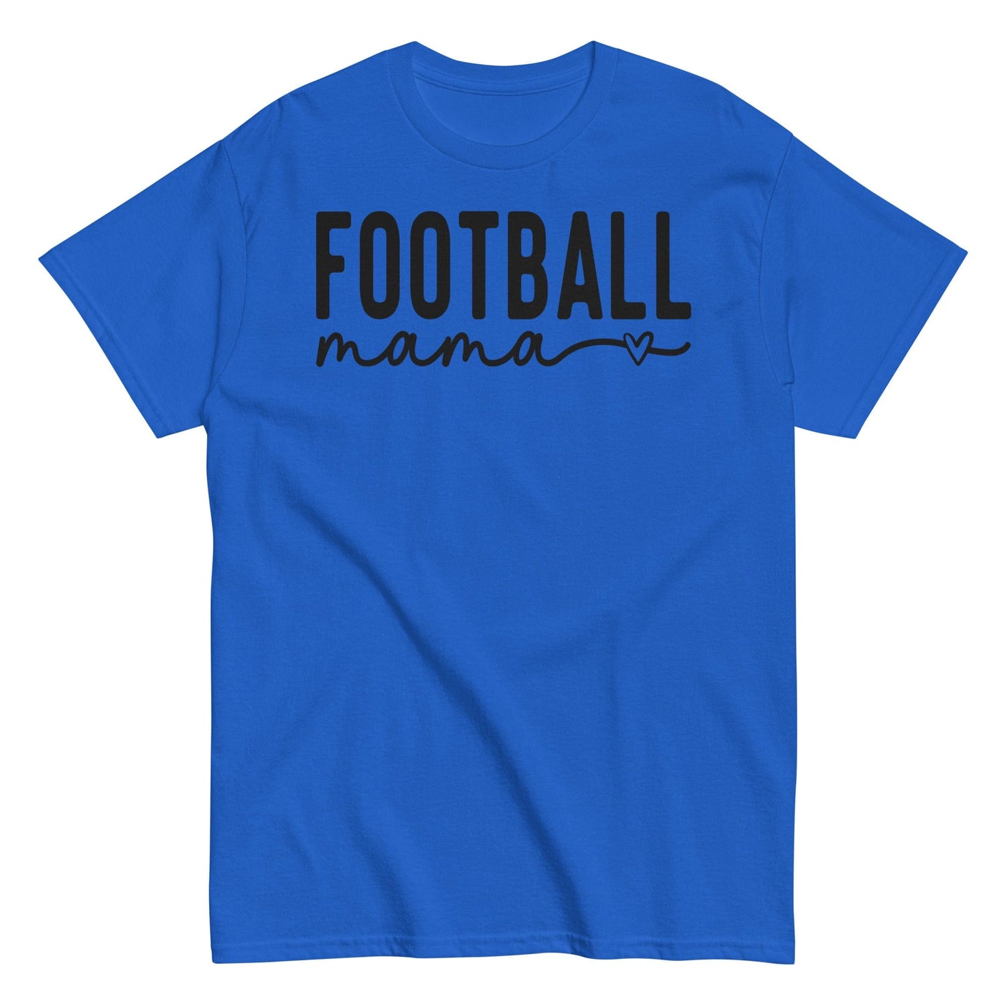 Football Mama Shirt - Bold Text with Heart - Black Font Royal / S Spirit Gear Collective T-Shirt