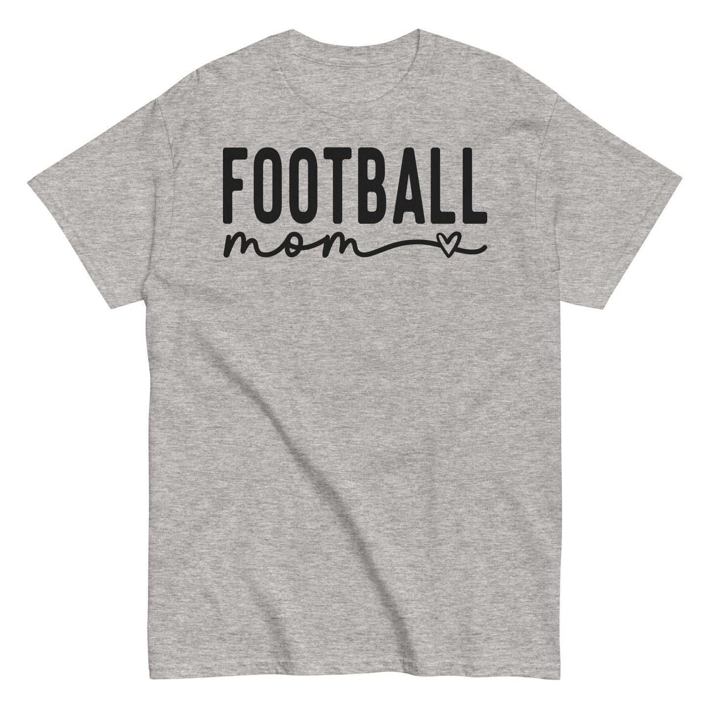 Football Mom Shirt - Bold Text with Heart - Black Text Sport Grey / S Spirit Gear Collective T-Shirt