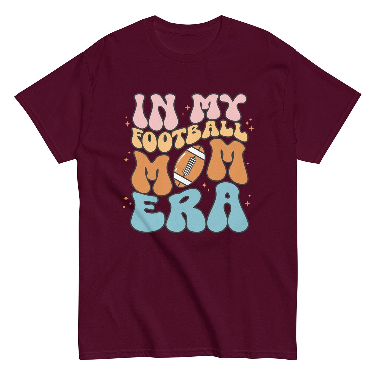Football Mom Shirt (Colorful) Maroon / S Spirit Gear Collective T-Shirt