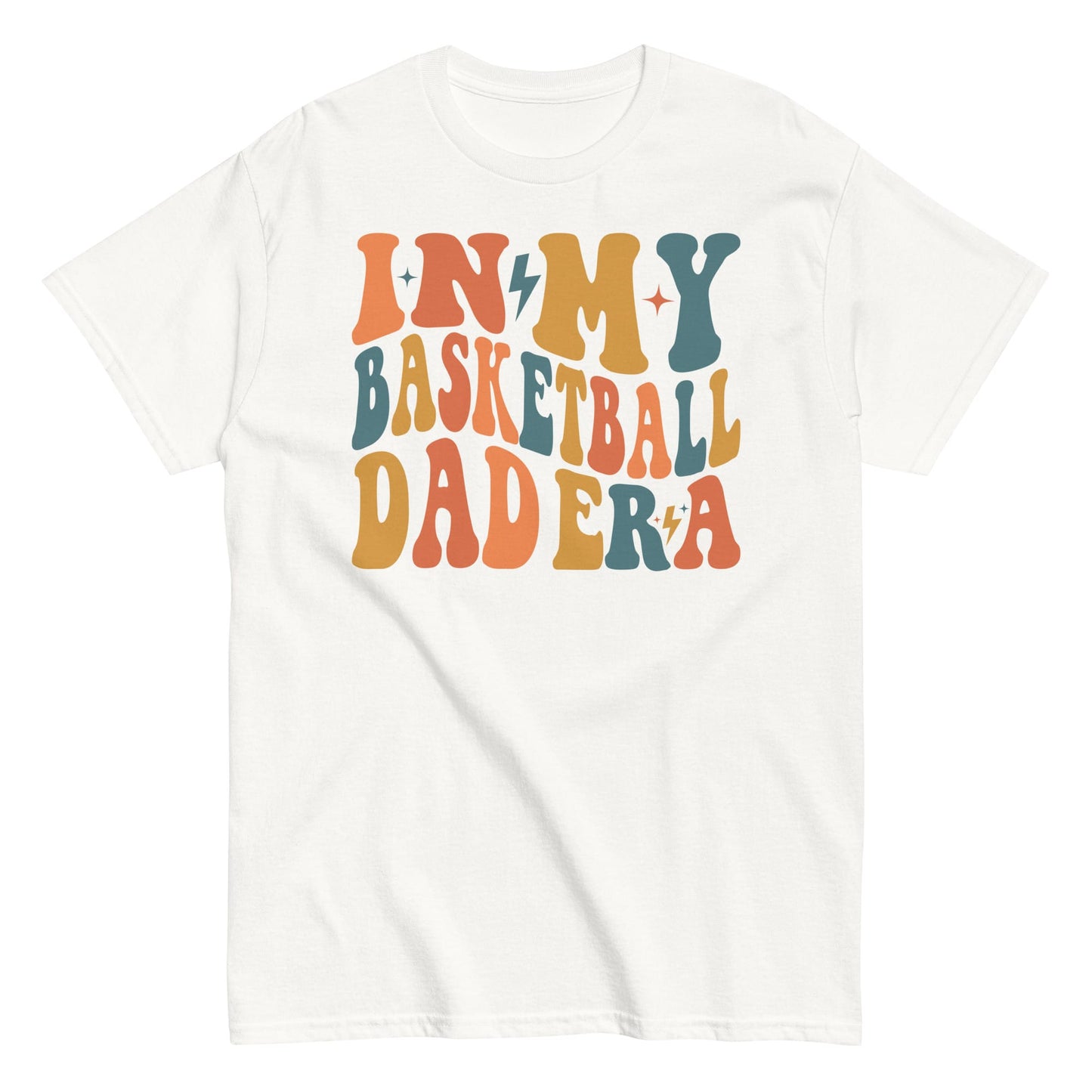 In My Basketball Dad Era T-Shirt | Retro Basketball Dad Shirt | Game Day Sports Dad Tee White / S Spirit Gear Collective