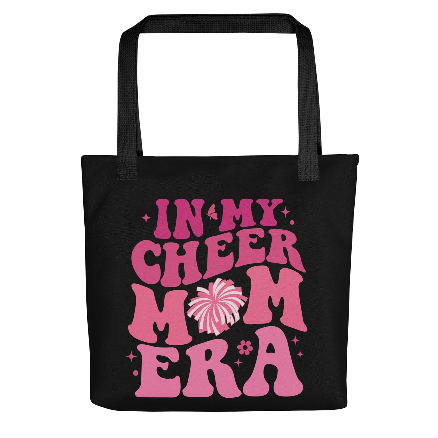 In My Cheer Mom Era – Black Tote Bag Spirit Gear Collective tote bag