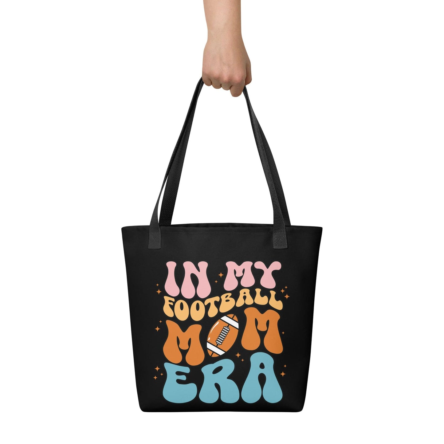 In My Football Mom Era – Black Tote Bag Spirit Gear Collective tote bag