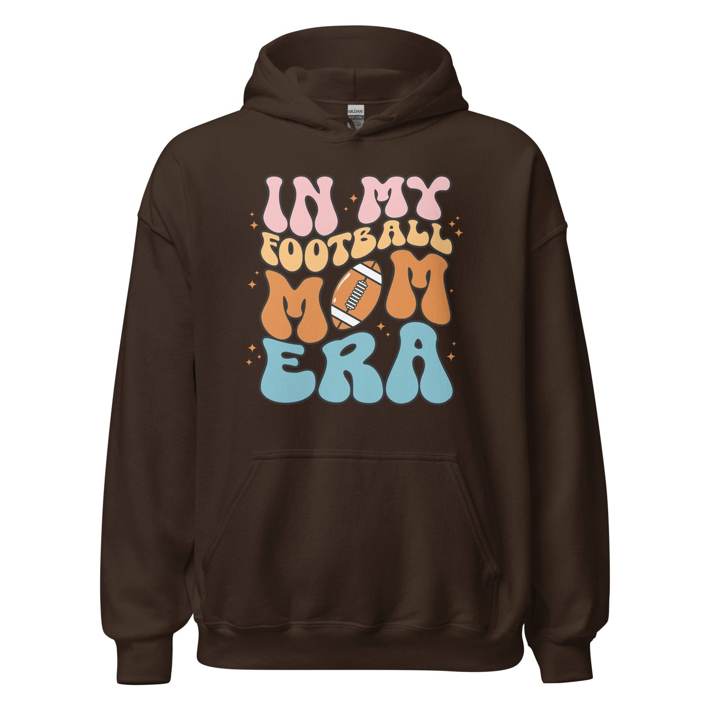 In My Football Mom Era Hoodie (Colorful) Dark Chocolate / S Spirit Gear Collective T-Shirt