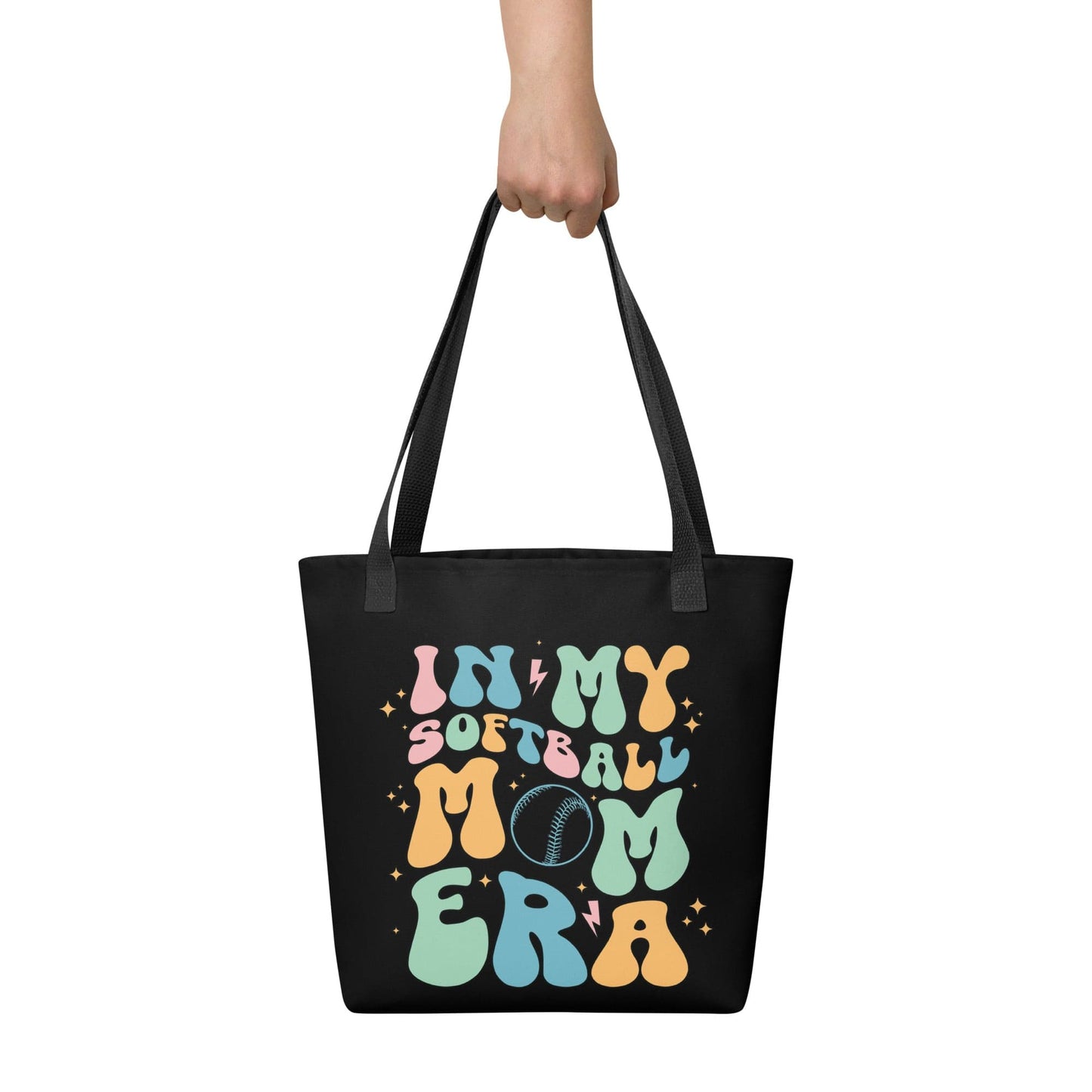 In My Softball Mom Era – Black Tote Bag Spirit Gear Collective tote bag