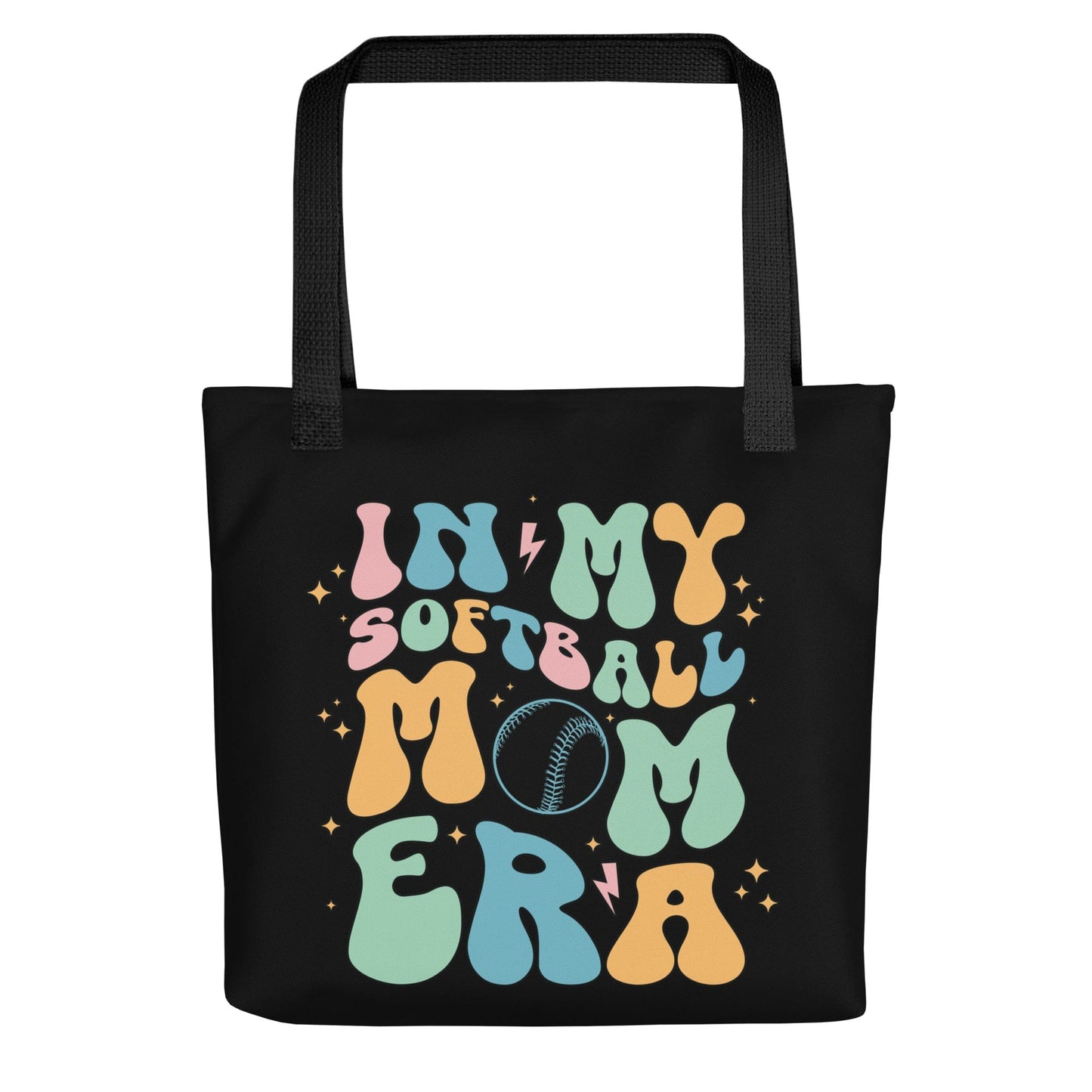 In My Softball Mom Era – Black Tote Bag Spirit Gear Collective tote bag