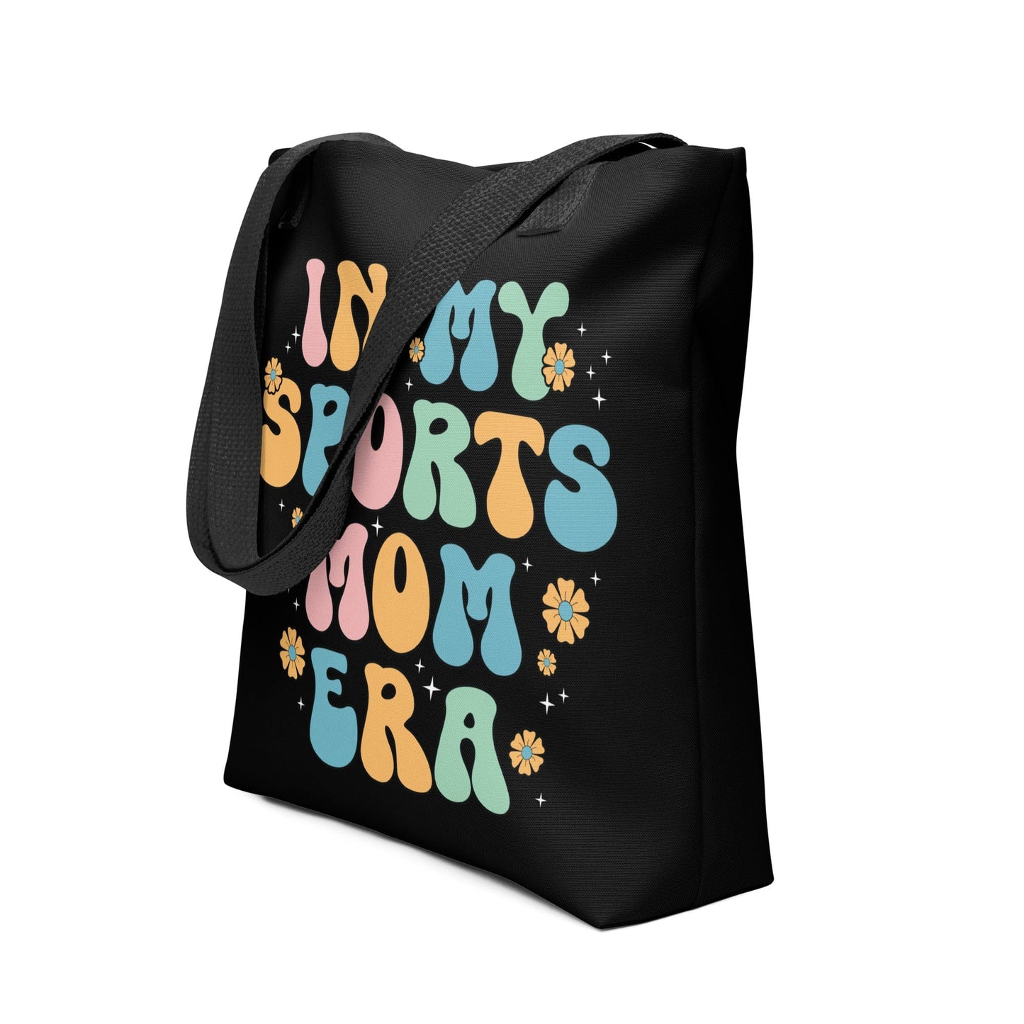 In My Sports Mom Era – Black Tote Bag Spirit Gear Collective tote bag