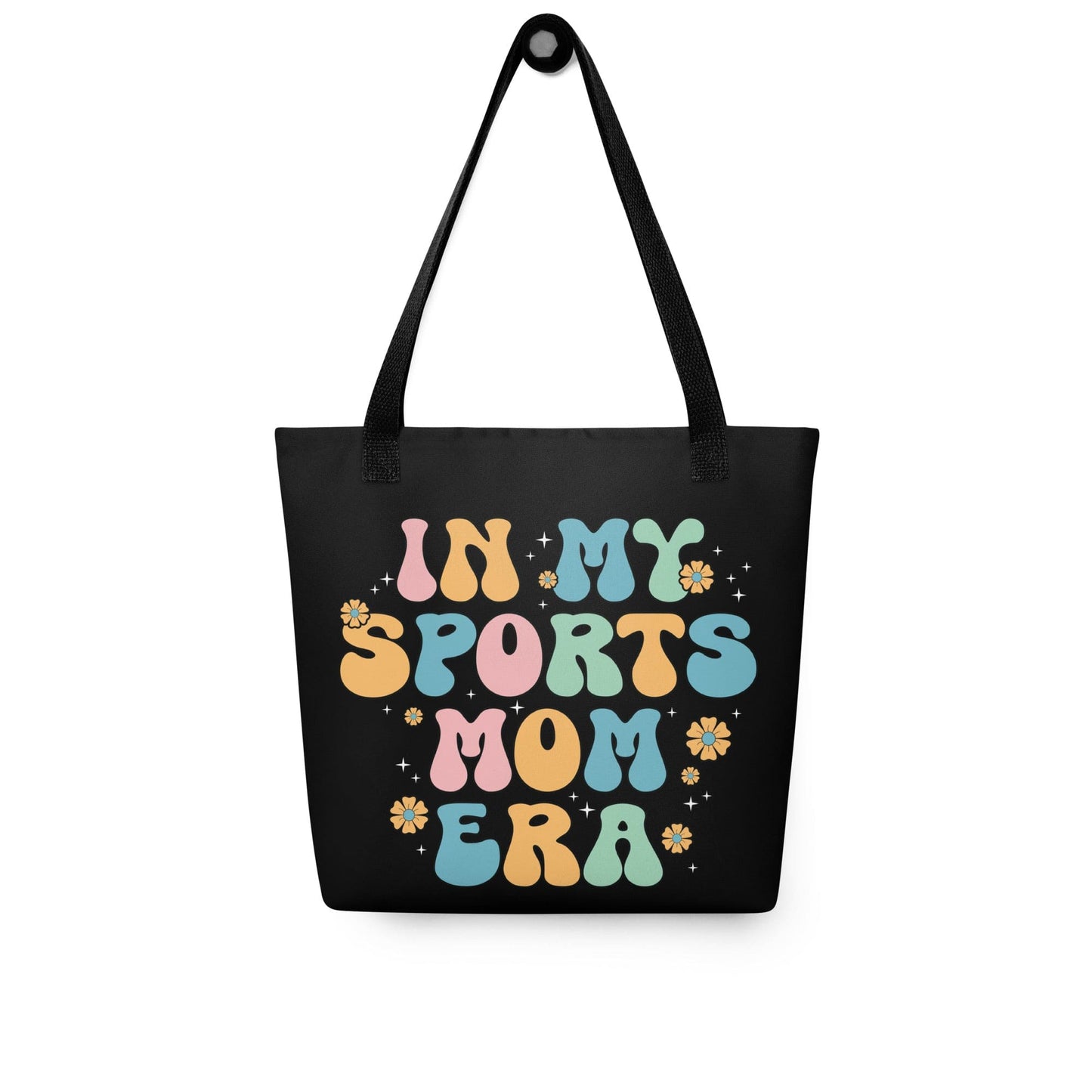 In My Sports Mom Era – Black Tote Bag Spirit Gear Collective tote bag