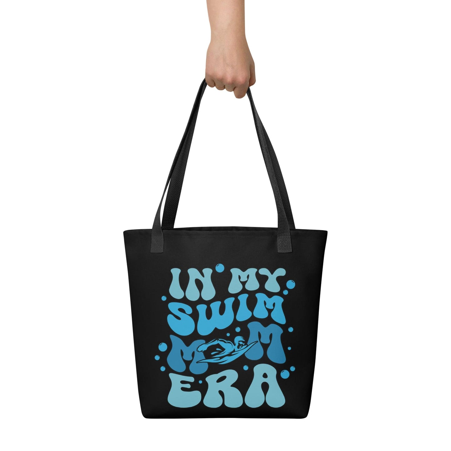 In My Swim Mom Era – Black Tote Bag Spirit Gear Collective tote bag
