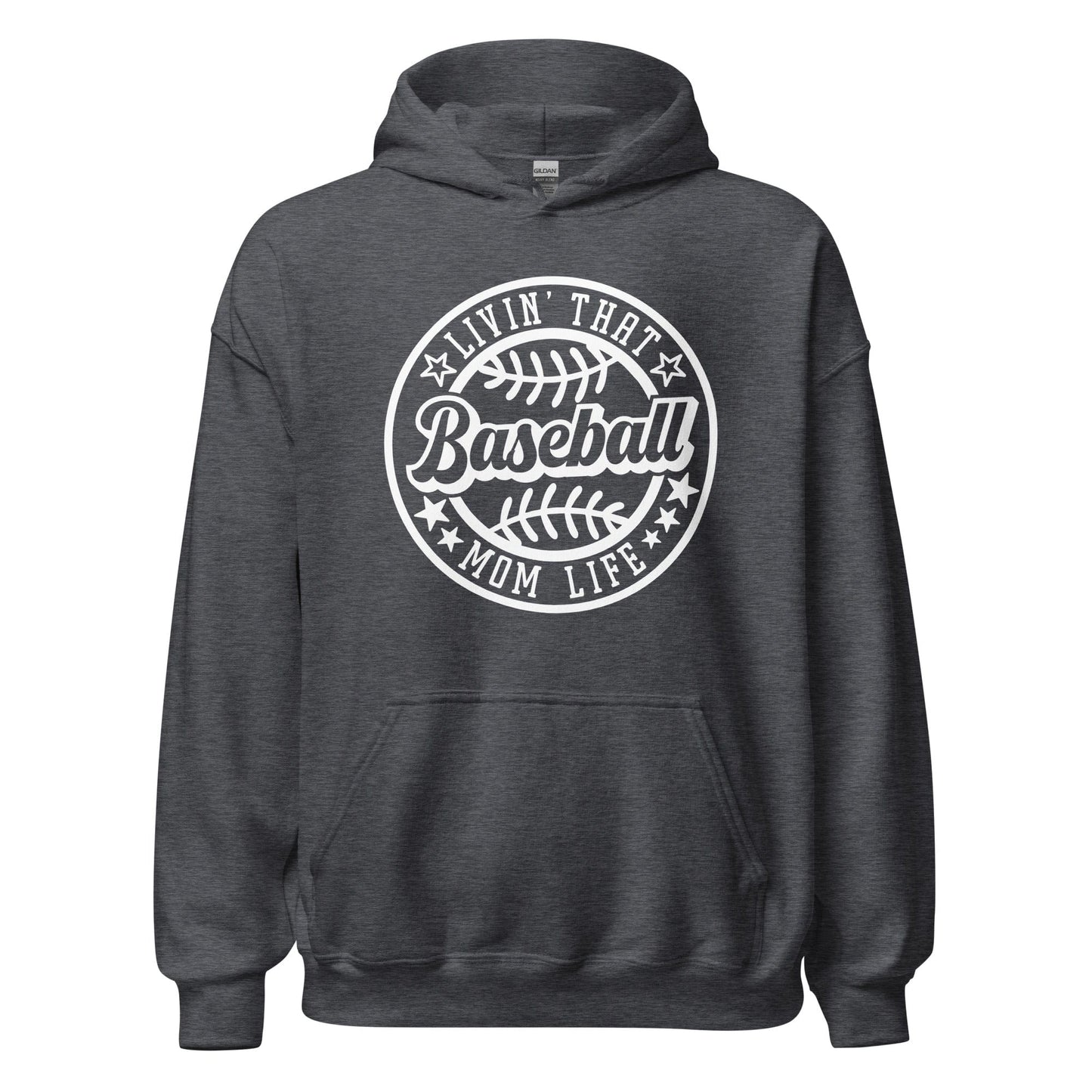 Livin That Baseball Mom Life Hoodie Dark Heather / S Spirit Gear Collective Hoodie
