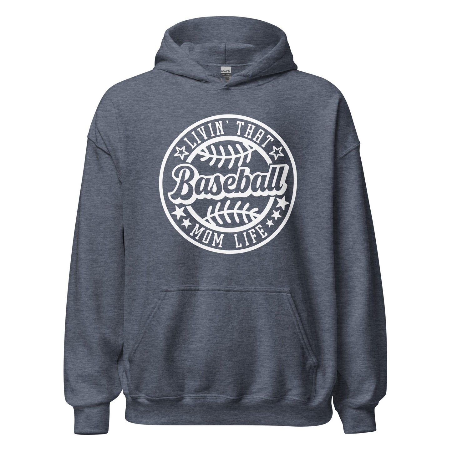 Livin That Baseball Mom Life Hoodie Heather Sport Dark Navy / S Spirit Gear Collective Hoodie