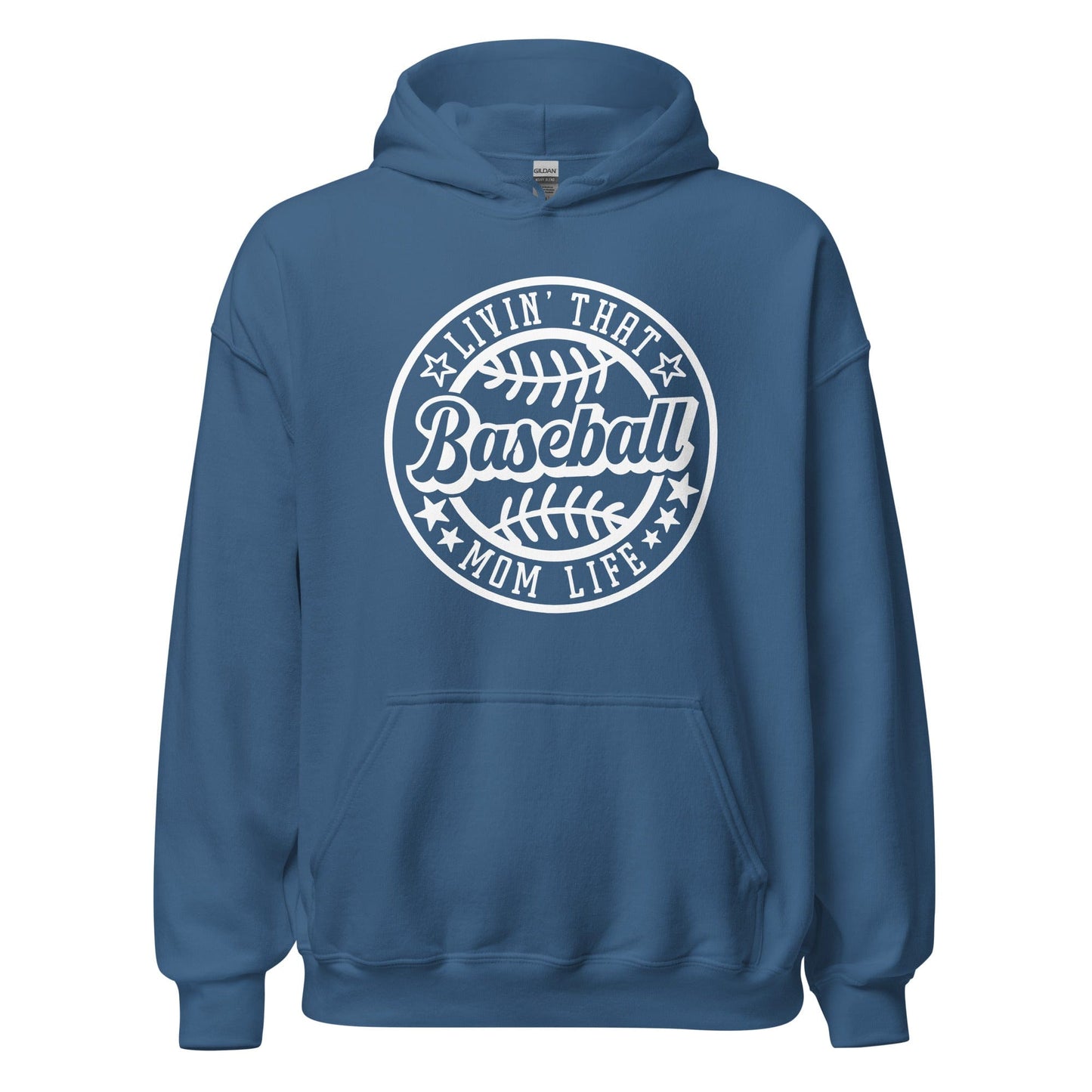 Livin That Baseball Mom Life Hoodie Indigo Blue / S Spirit Gear Collective Hoodie