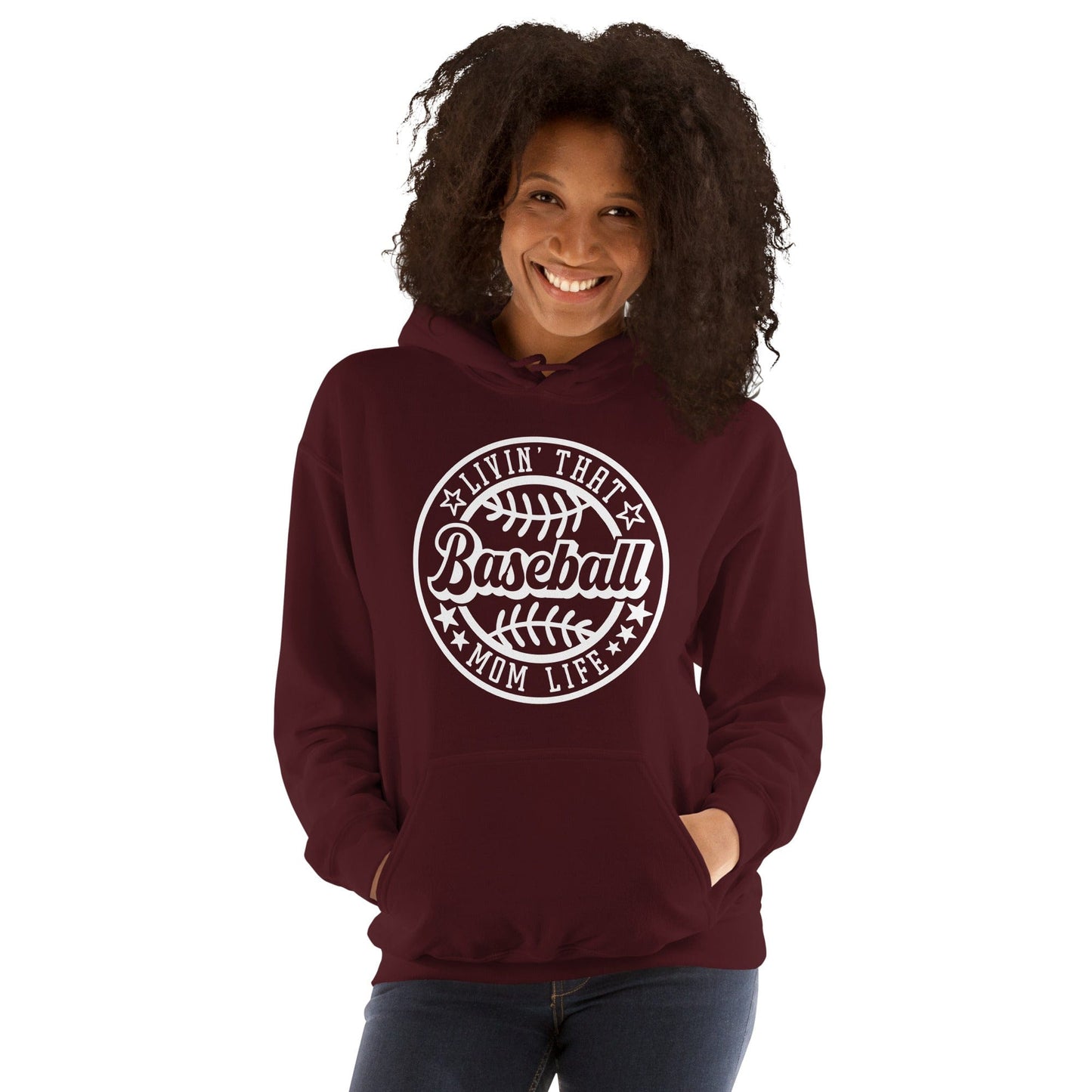 Livin That Baseball Mom Life Hoodie Spirit Gear Collective Hoodie