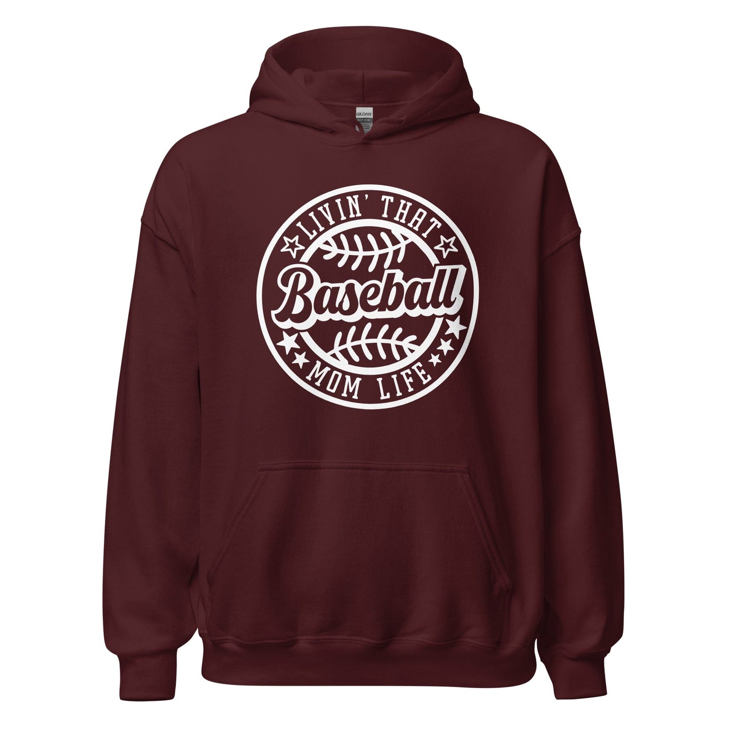 Livin That Baseball Mom Life Hoodie Maroon / S Spirit Gear Collective Hoodie