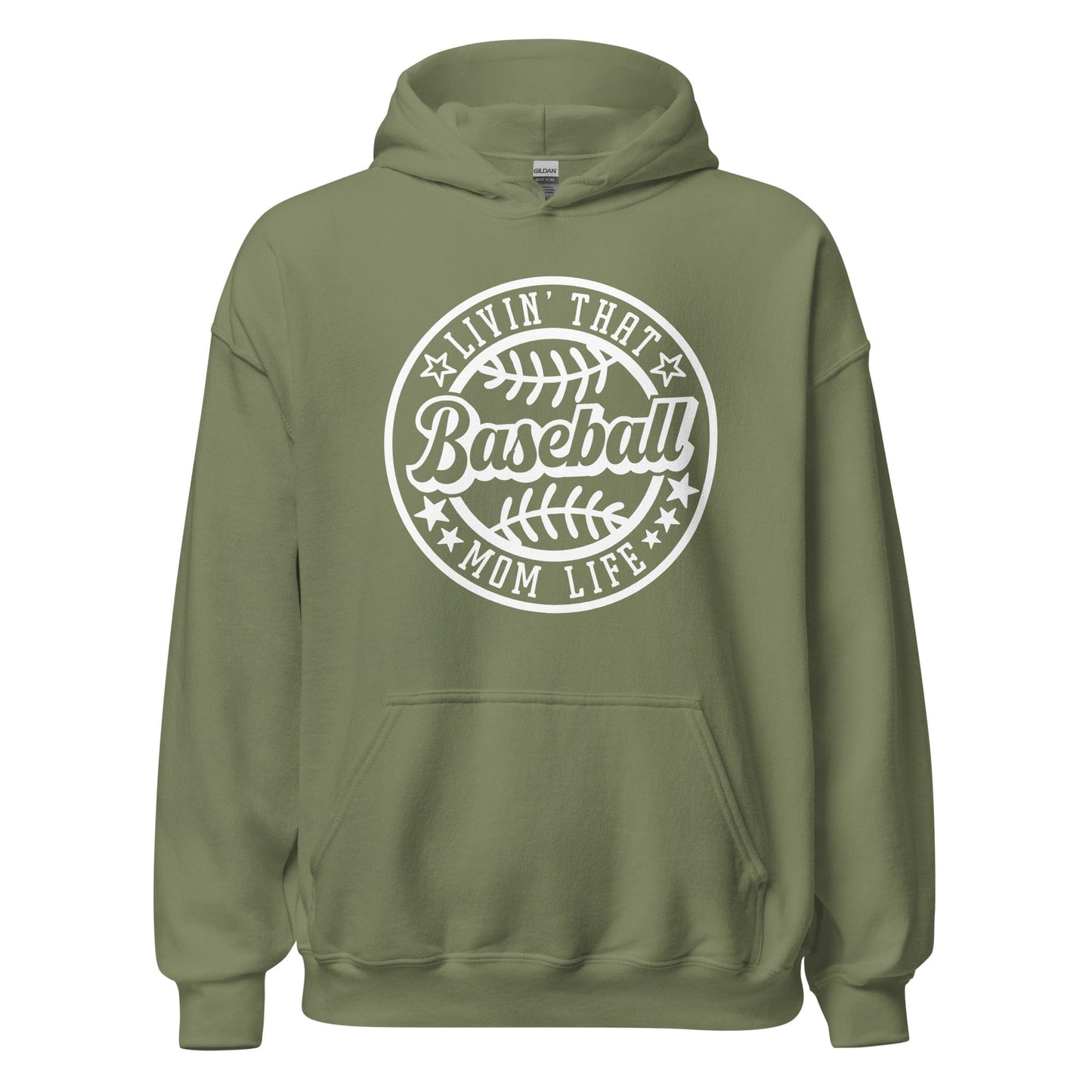 Livin That Baseball Mom Life Hoodie Military Green / S Spirit Gear Collective Hoodie