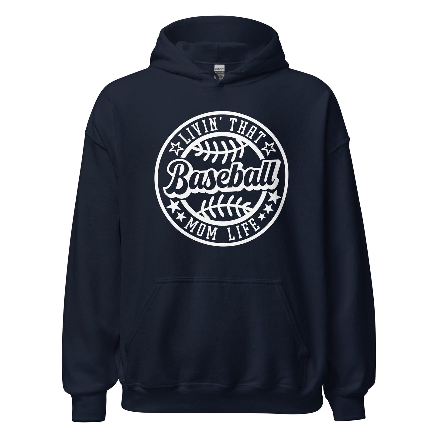 Livin That Baseball Mom Life Hoodie Navy / S Spirit Gear Collective Hoodie