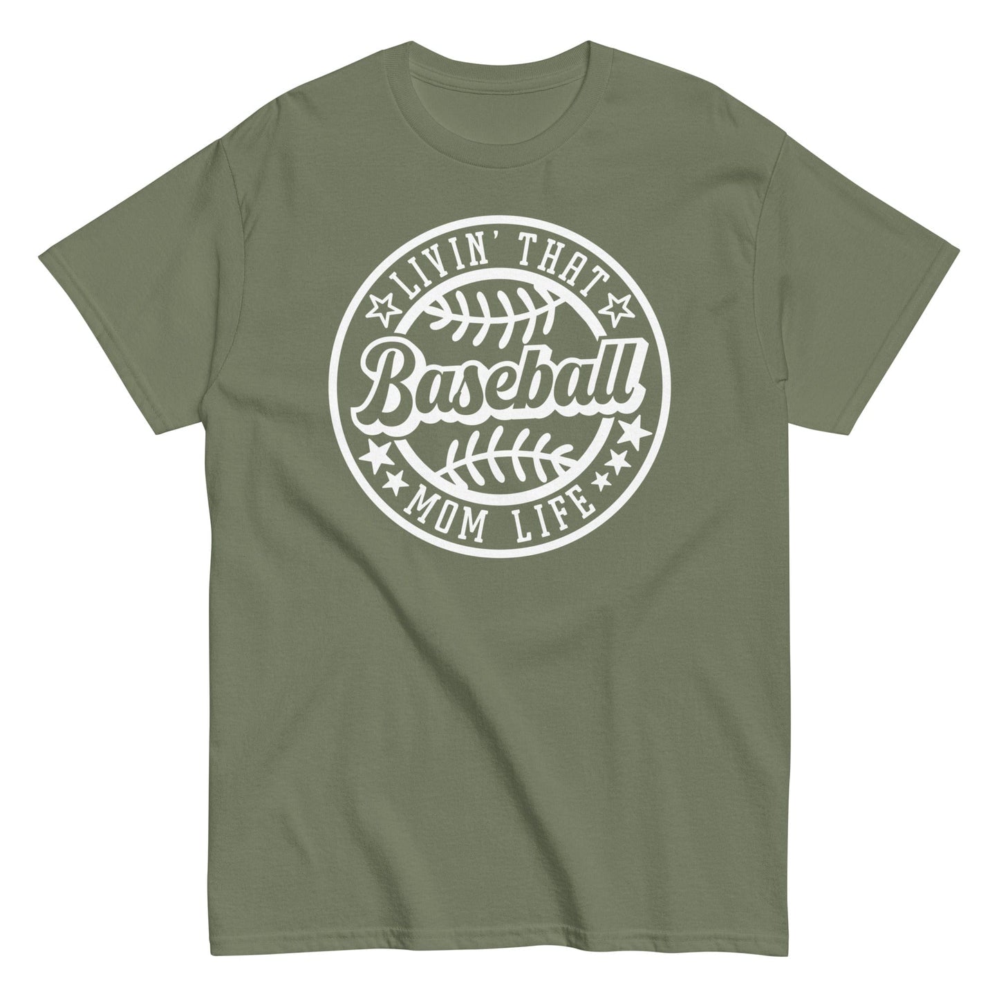 Livin That Baseball Mom Life Shirt Military Green / S Spirit Gear Collective T-Shirt