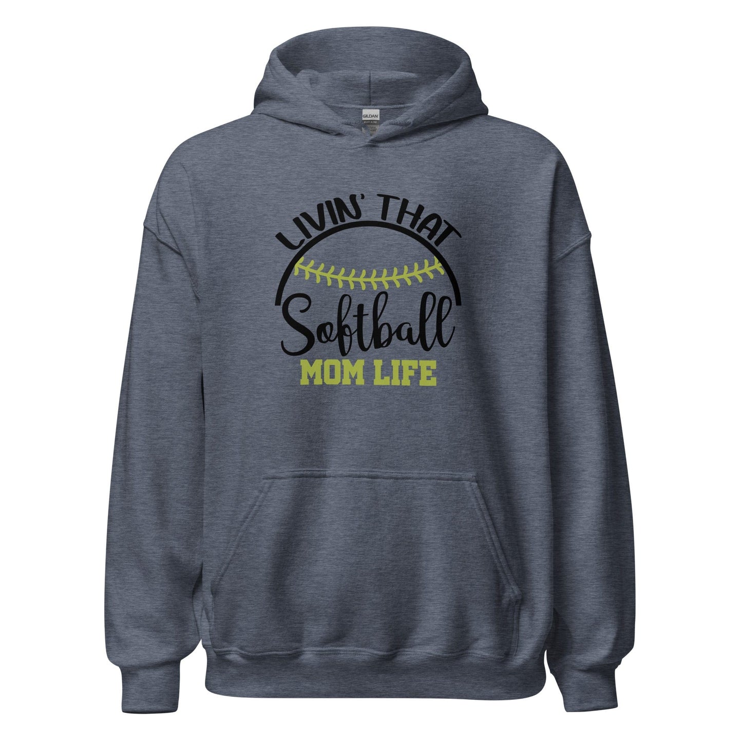Livin That Softball Mom Life Hoodie Heather Sport Dark Navy / S Spirit Gear Collective Hoodie