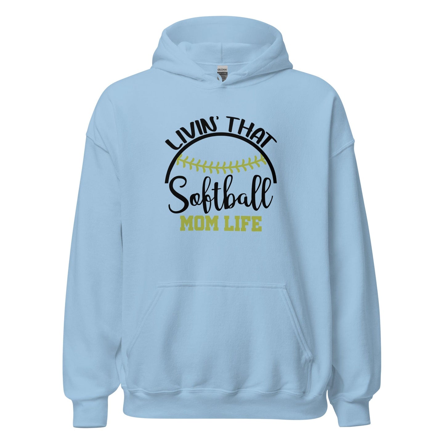 Livin That Softball Mom Life Hoodie Light Blue / S Spirit Gear Collective Hoodie